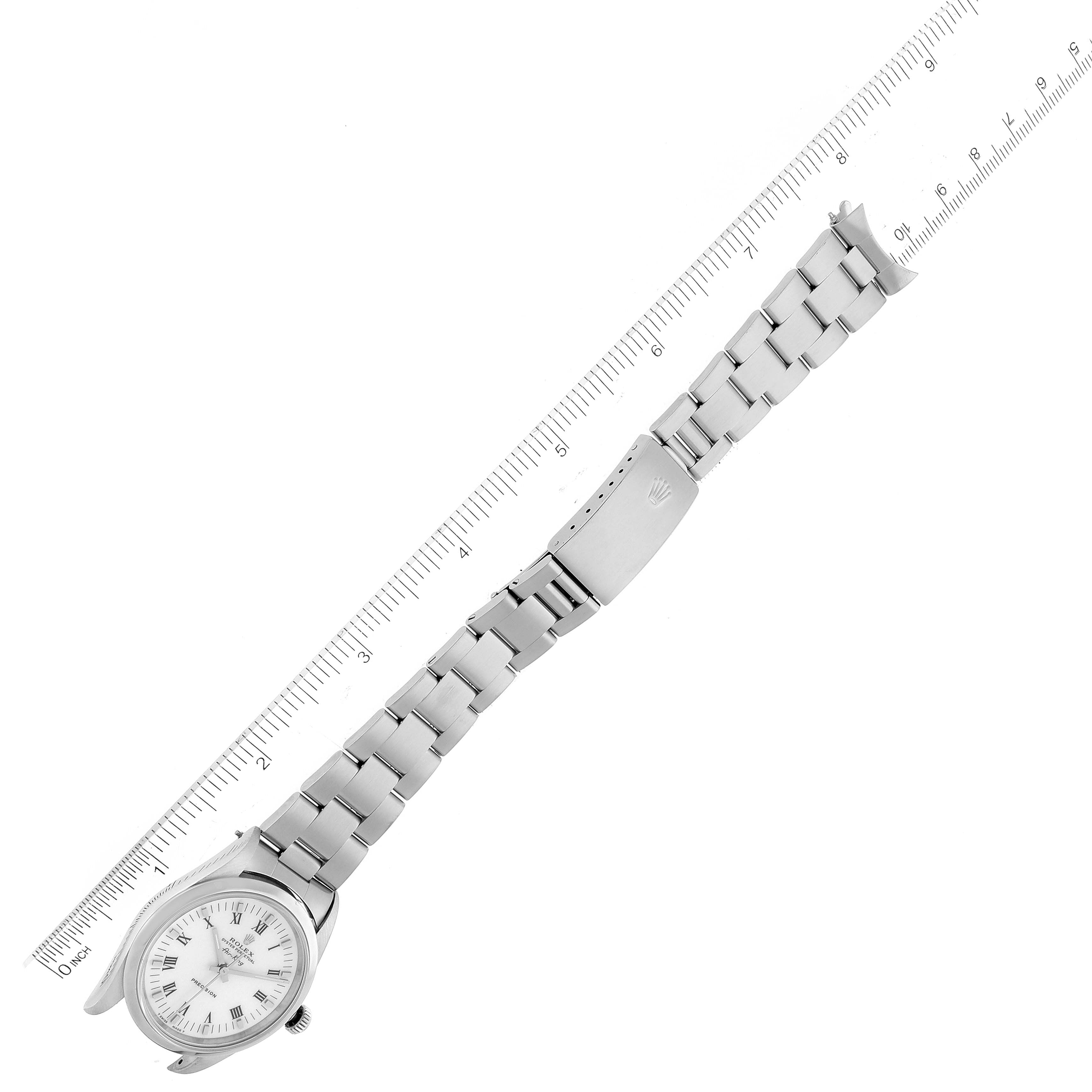 Rolex Air King 34mm White Roman Dial Domed Bezel Mens Watch 14000
