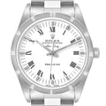 Rolex Air King 34mm White Roman Dial Steel Mens Watch 14010 Box Tag