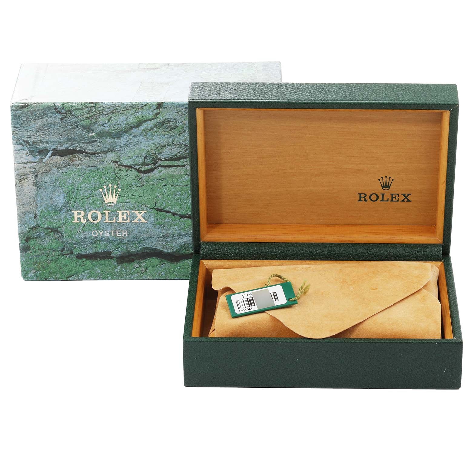 Rolex Air King 34mm White Roman Dial Steel Mens Watch 14010 Box Tag