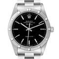 Rolex Air King Black Dial Steel Engine Turned Bezel Mens Watch 14010