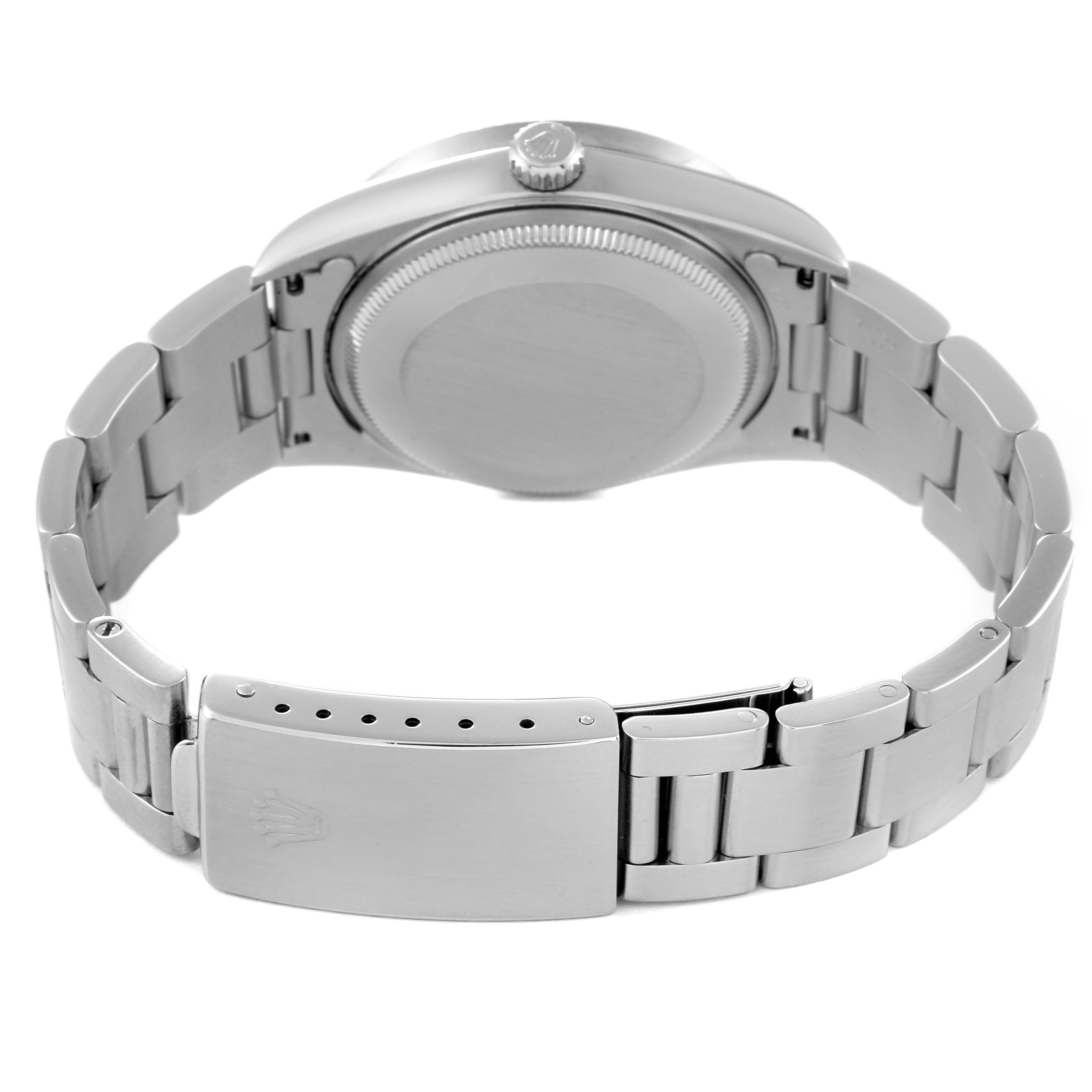 Rolex Air King Black Dial Steel Engine Turned Bezel Mens Watch 14010
