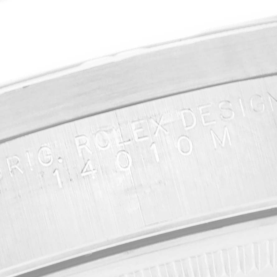 Rolex Air King Black Dial Steel Engine Turned Bezel Mens Watch 14010 Box Papers