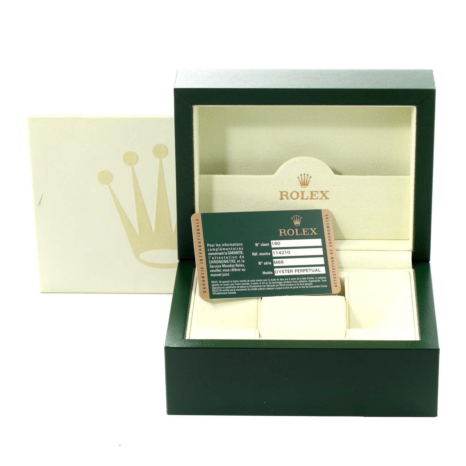 Rolex Air King Blue Concentric Dial Steel Mens Watch 114210 Box Card