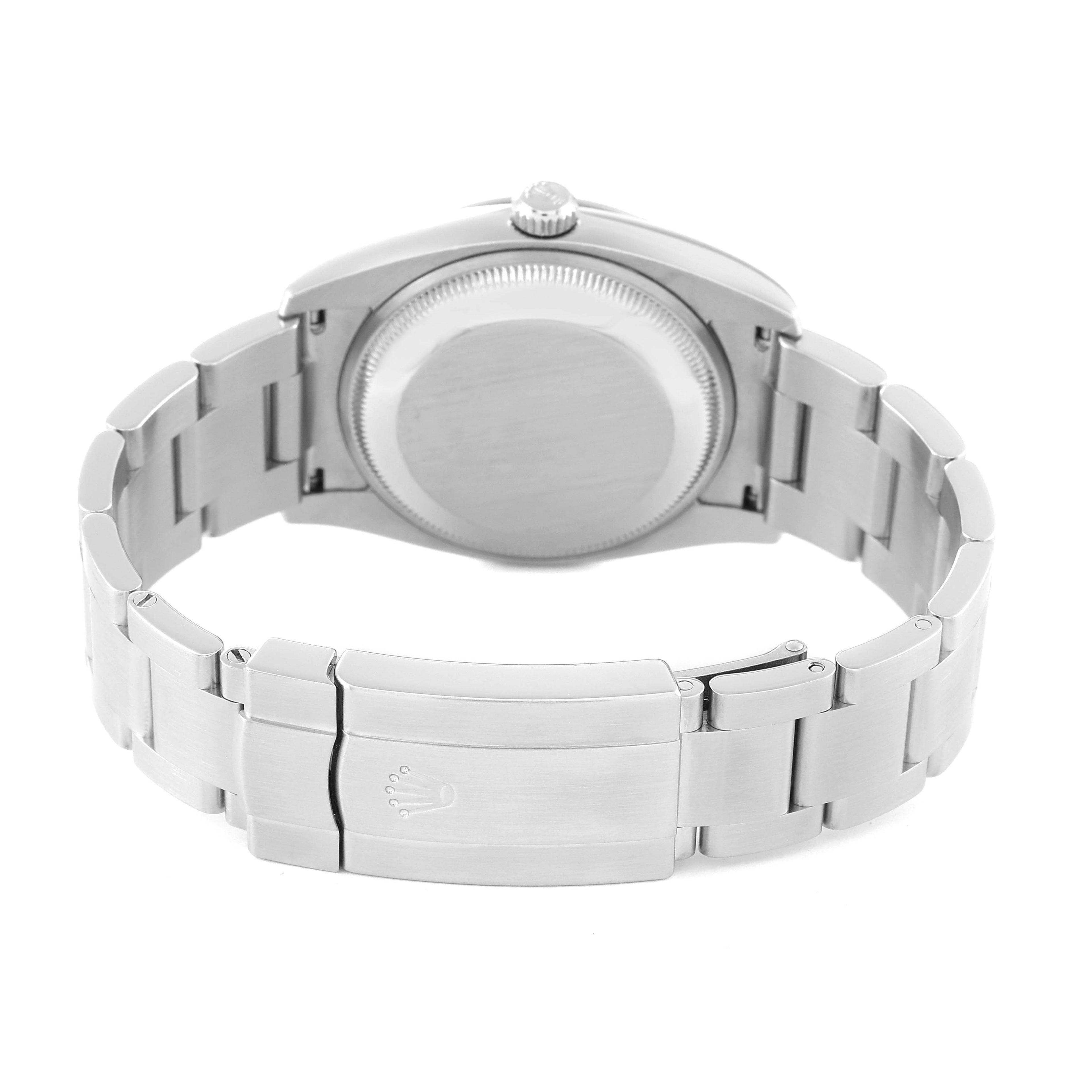 Rolex Air King Blue Concentric Dial Steel Mens Watch 114210 Box Card
