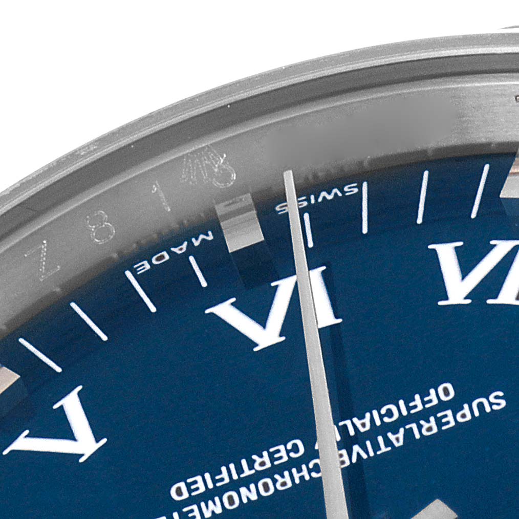 Rolex Air King Blue Roman Dial Steel Mens Watch 114210