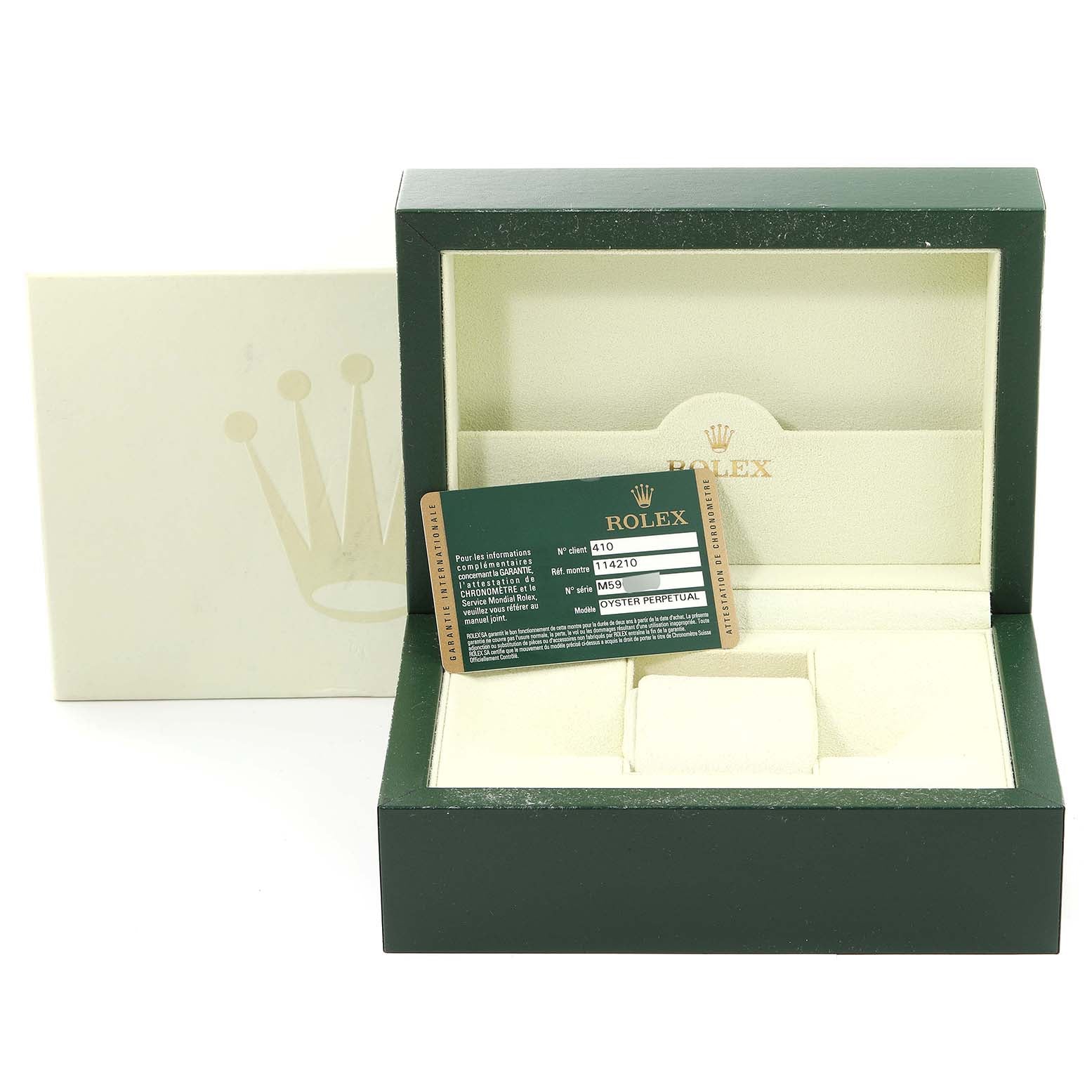 Rolex Air King Blue Roman Dial Steel Mens Watch 114210 Box Card