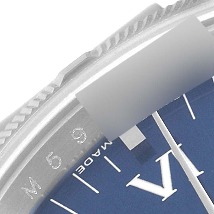Rolex Air King Blue Roman Dial Steel Mens Watch 114210 Box Card
