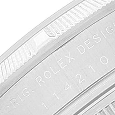 Rolex Air King Blue Roman Dial Steel Mens Watch 114210 Box Card