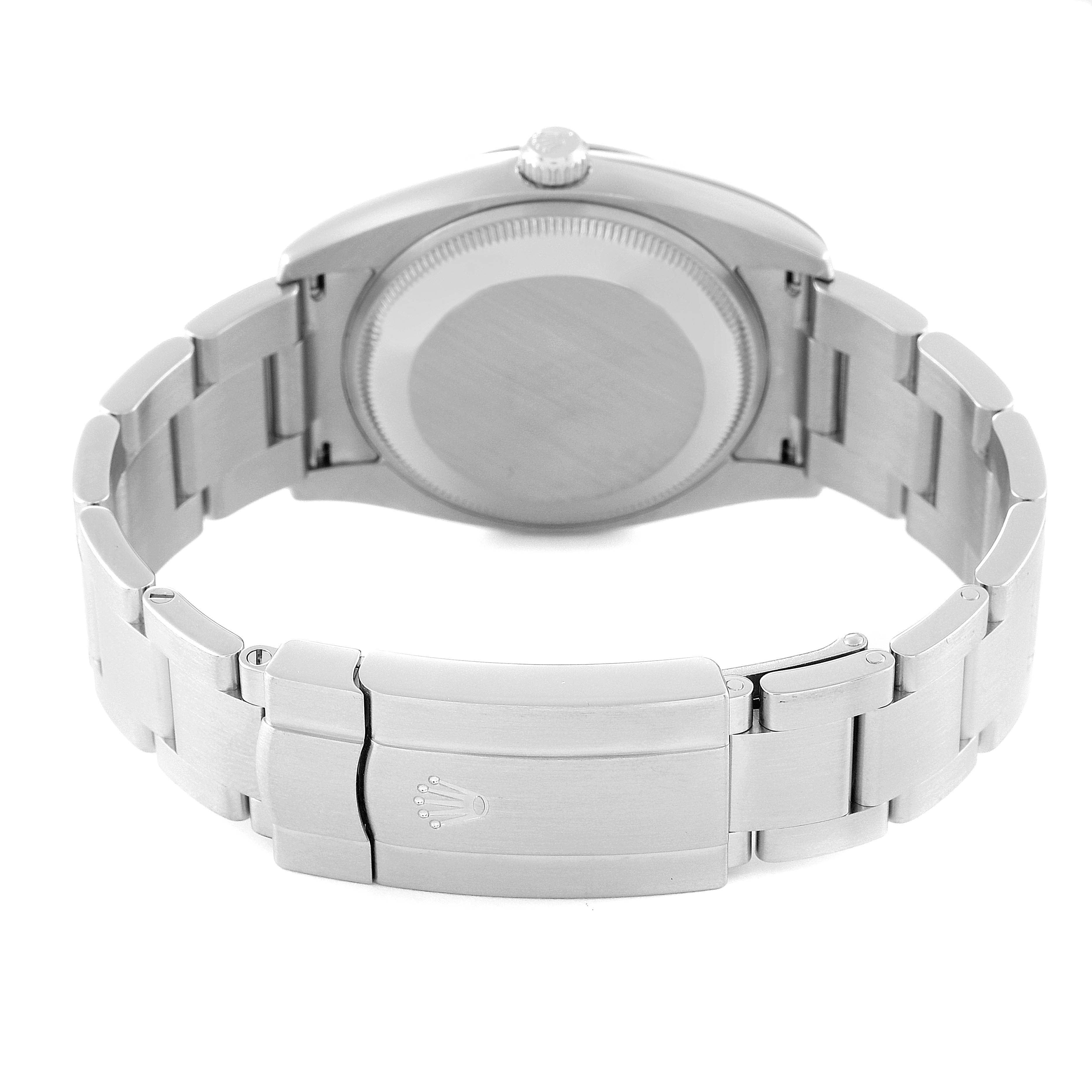 Rolex Air King Concentric Silver Orange Dial Mens Watch 114200