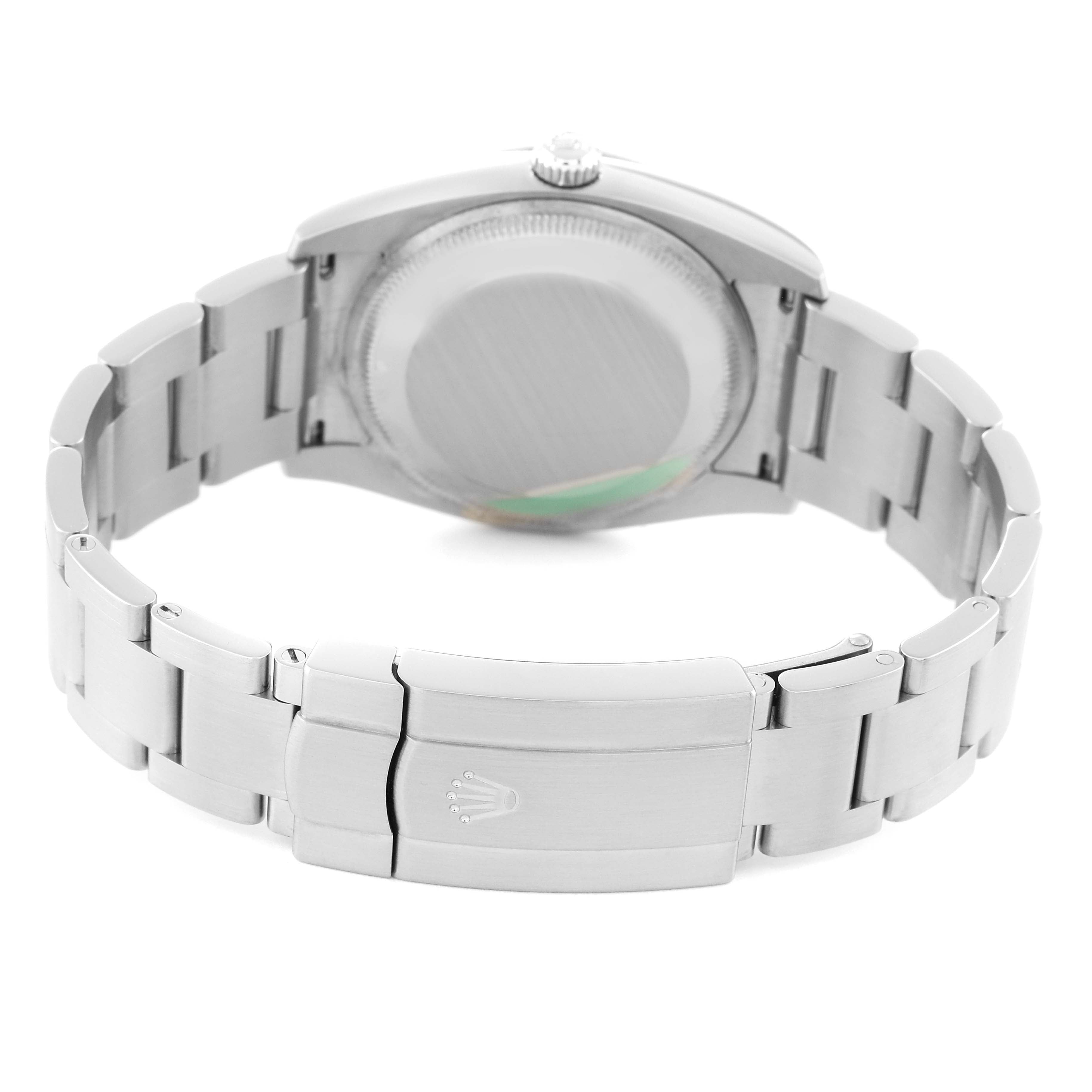 Rolex Air King Concentric Silver Orange Dial Mens Watch 114200 Box Card
