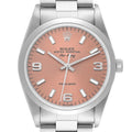 Rolex Air King Salmon Dial Smooth Bezel Steel Mens Watch 14000 Box Papers