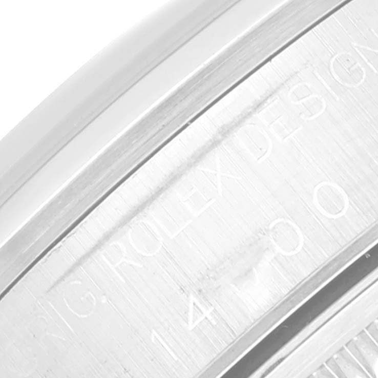 Rolex Air King Salmon Dial Smooth Bezel Steel Mens Watch 14000 Box Papers