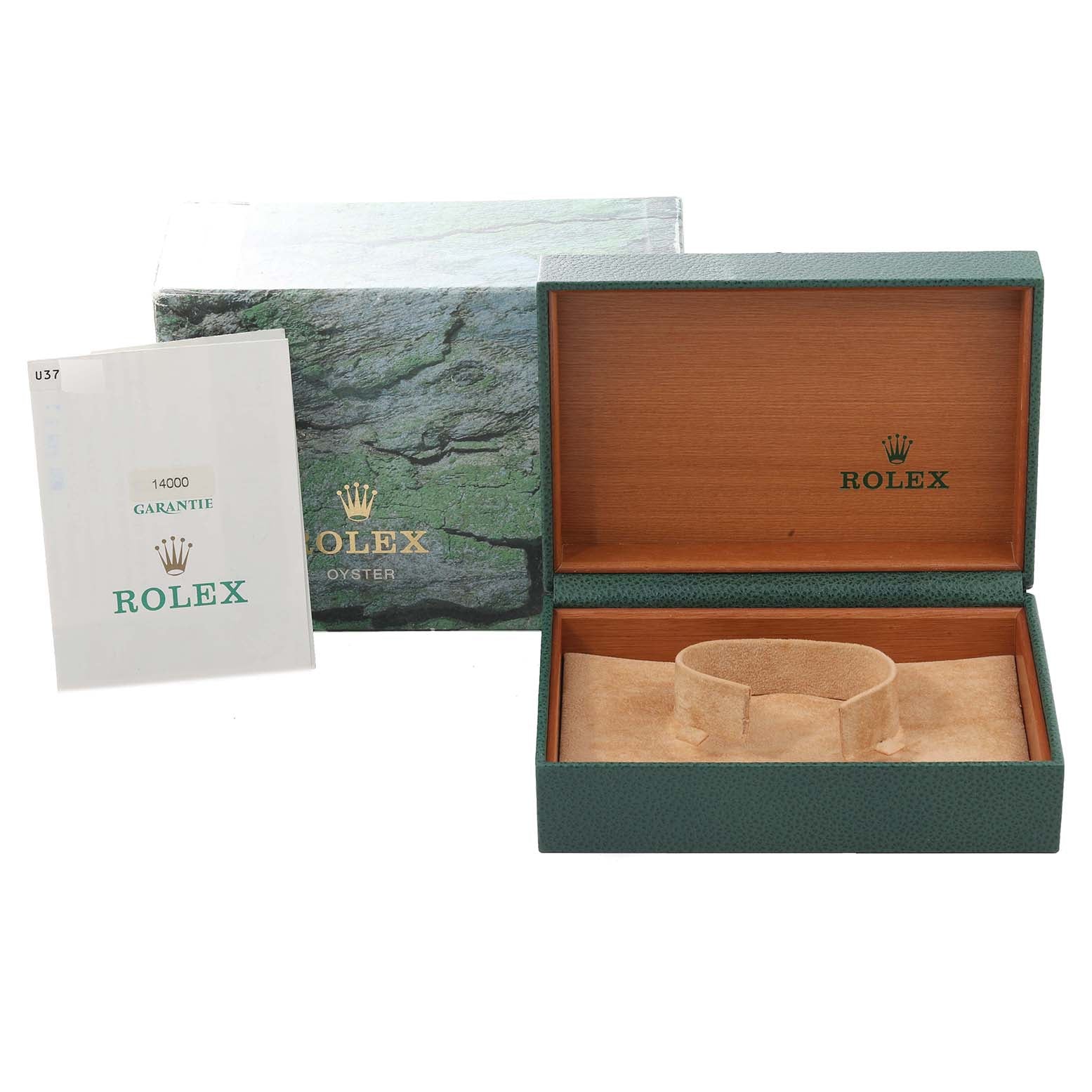 Rolex Air King Salmon Dial Smooth Bezel Steel Mens Watch 14000 Box Papers