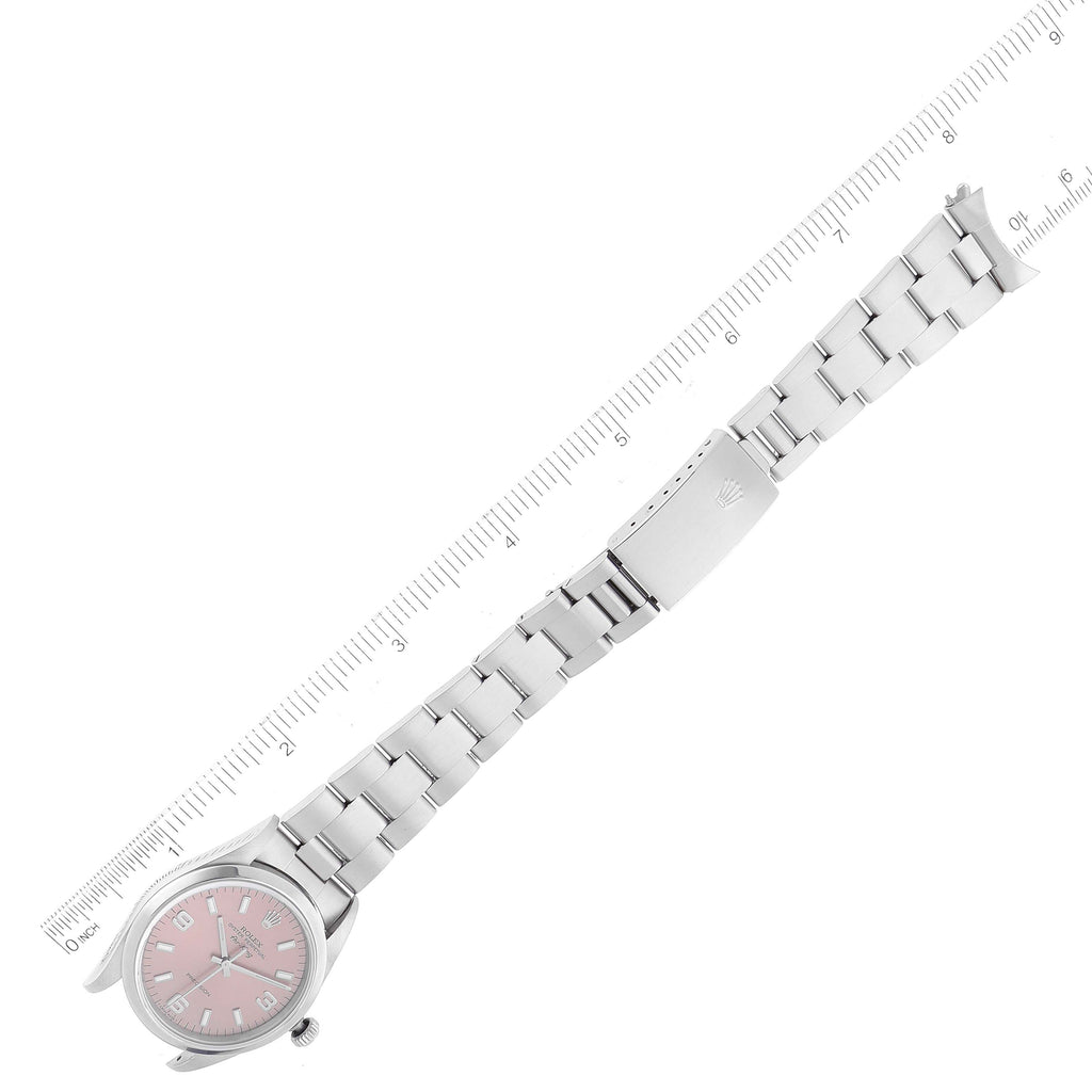 Rolex Air King Salmon Dial Smooth Bezel Steel Mens Watch 14000 Box Papers