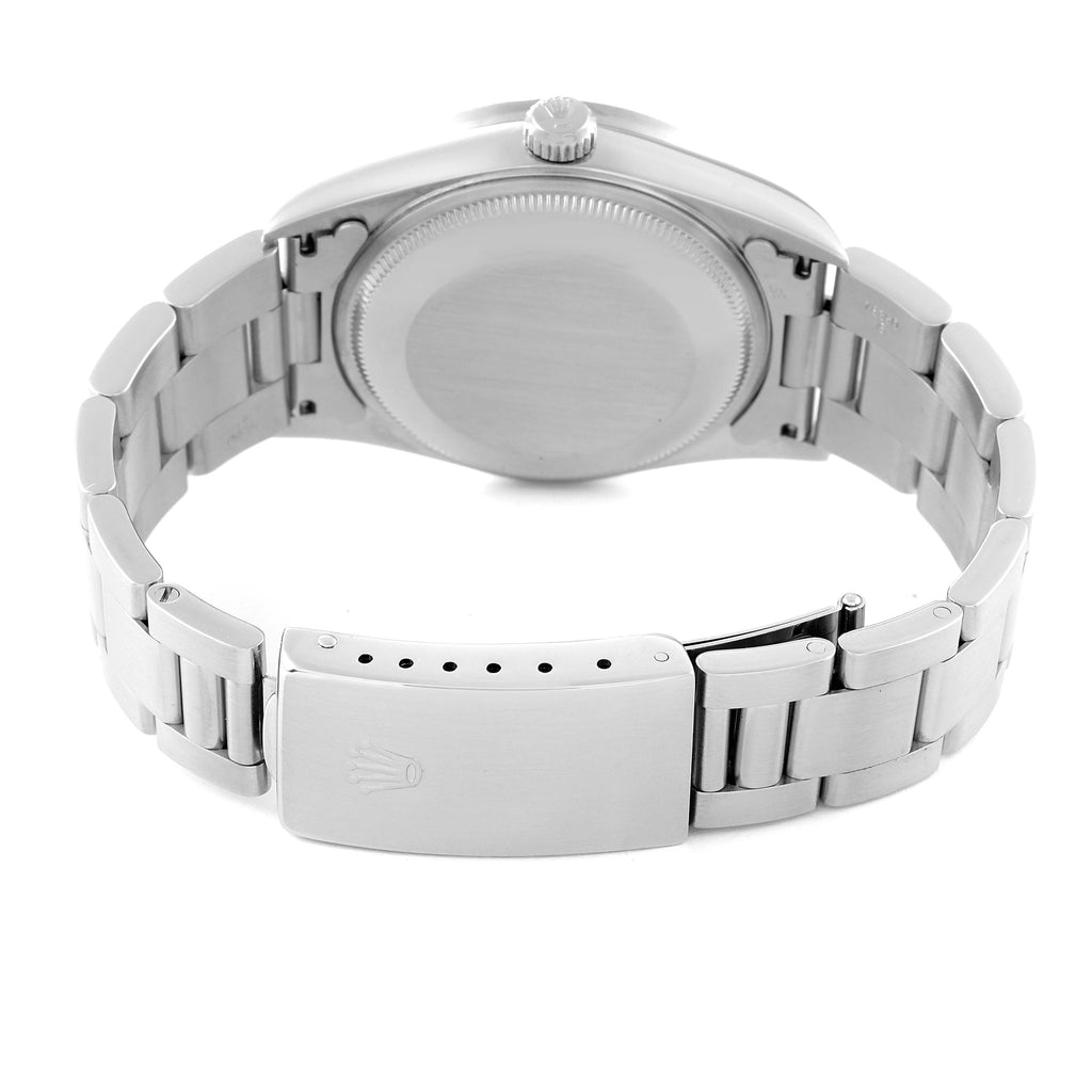 Rolex Air King Silver Dial 34mm Engine Turned Bezel Steel Mens Watch 14010