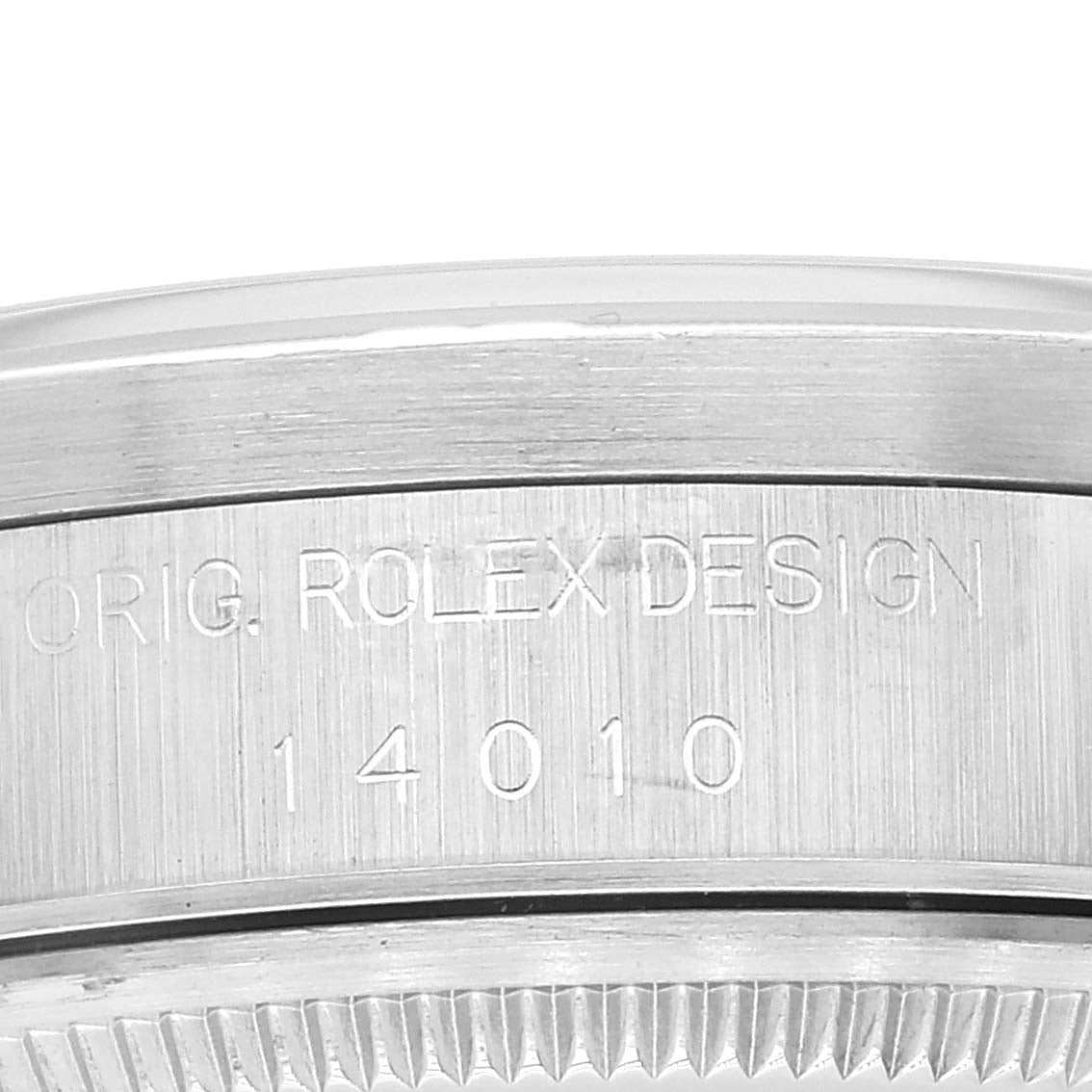 Rolex Air King Silver Dial 34mm Engine Turned Bezel Steel Mens Watch 14010