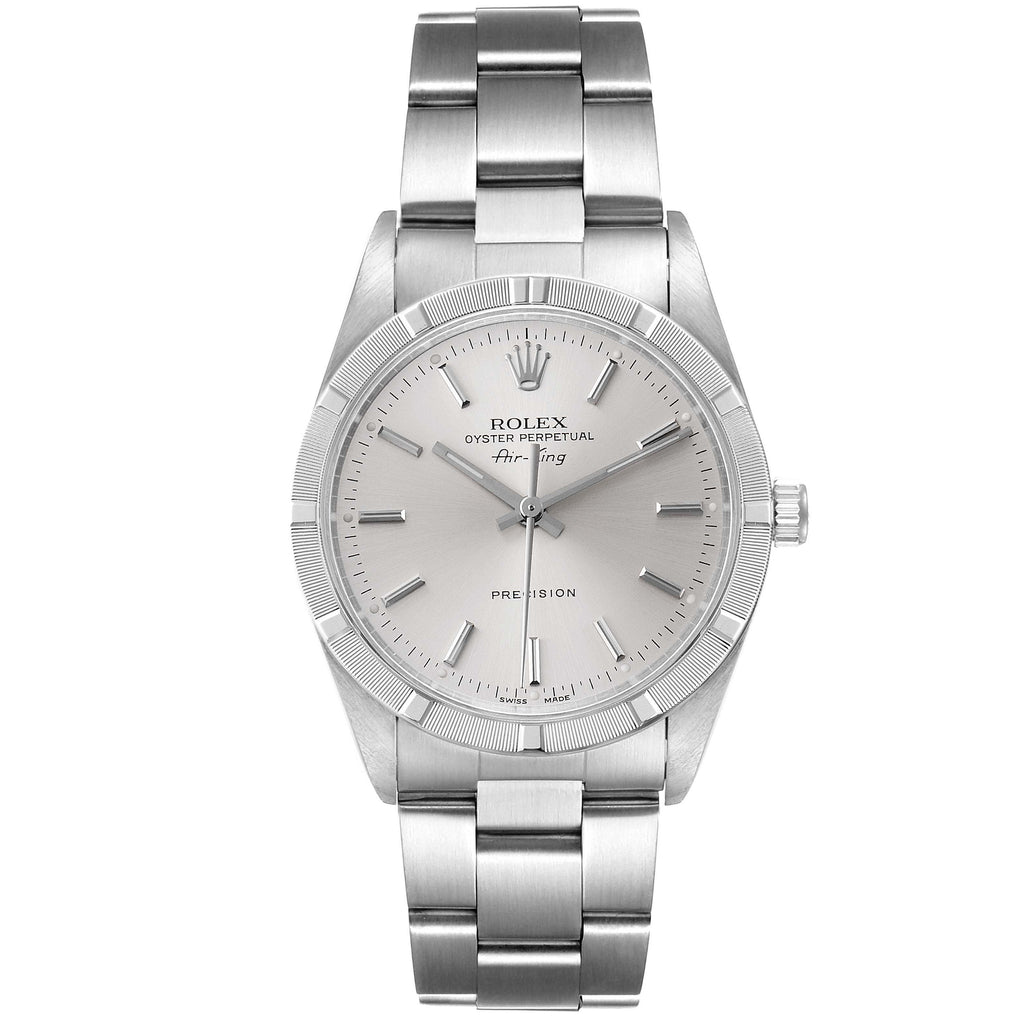 Rolex Air King Silver Dial 34mm Oyster Bracelet Steel Mens Watch 14010