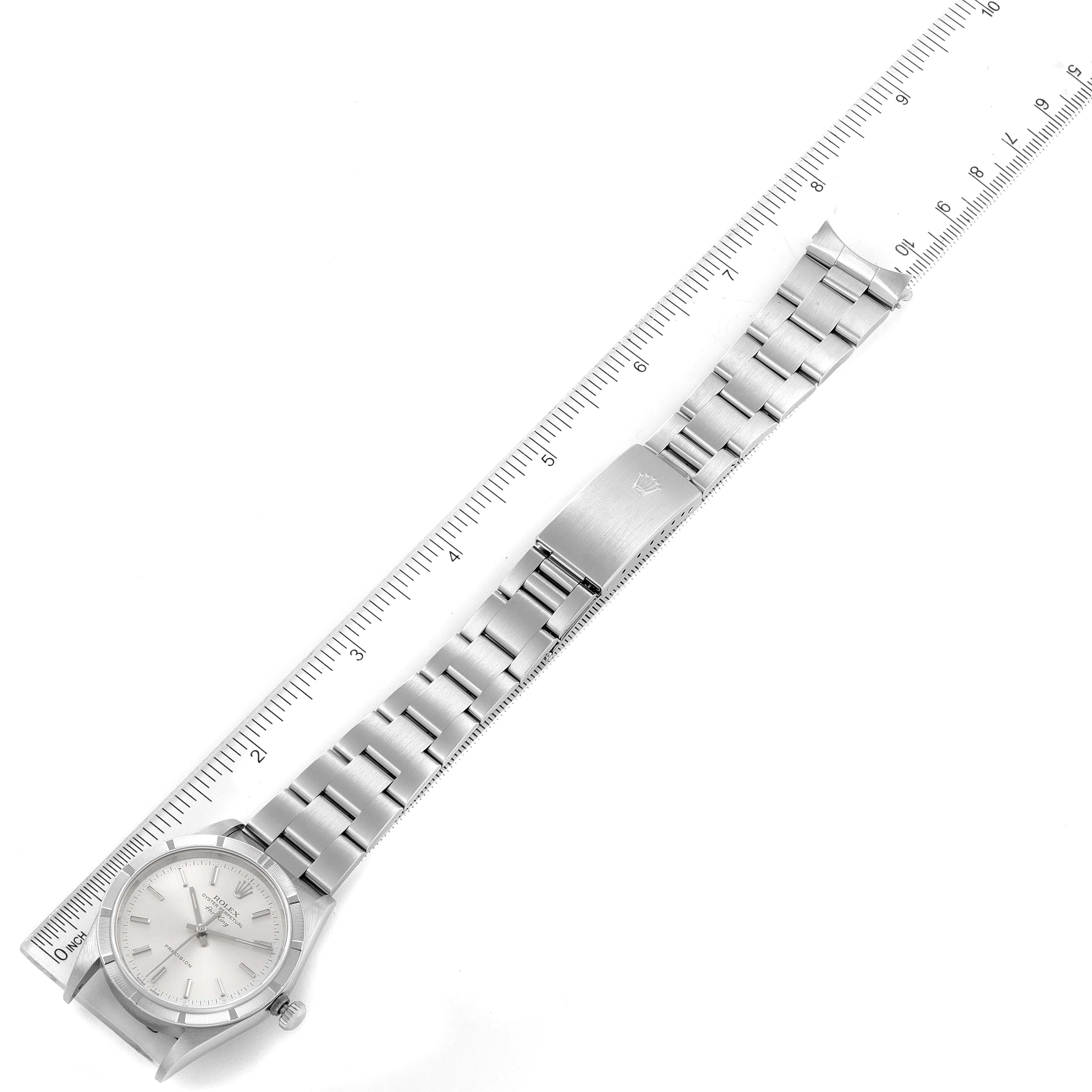 Rolex Air King Silver Dial 34mm Oyster Bracelet Steel Mens Watch 14010