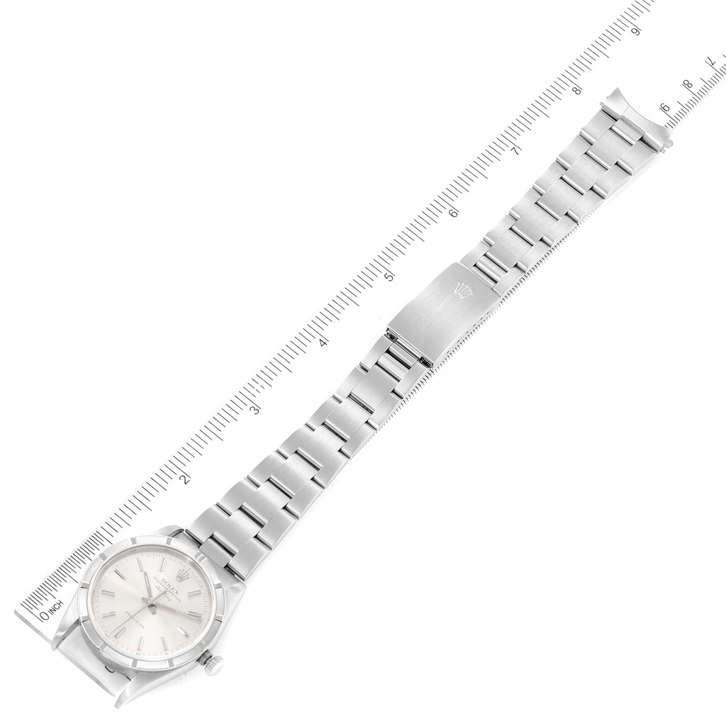 Rolex Air King Silver Dial 34mm Oyster Bracelet Steel Mens Watch 14010 Papers