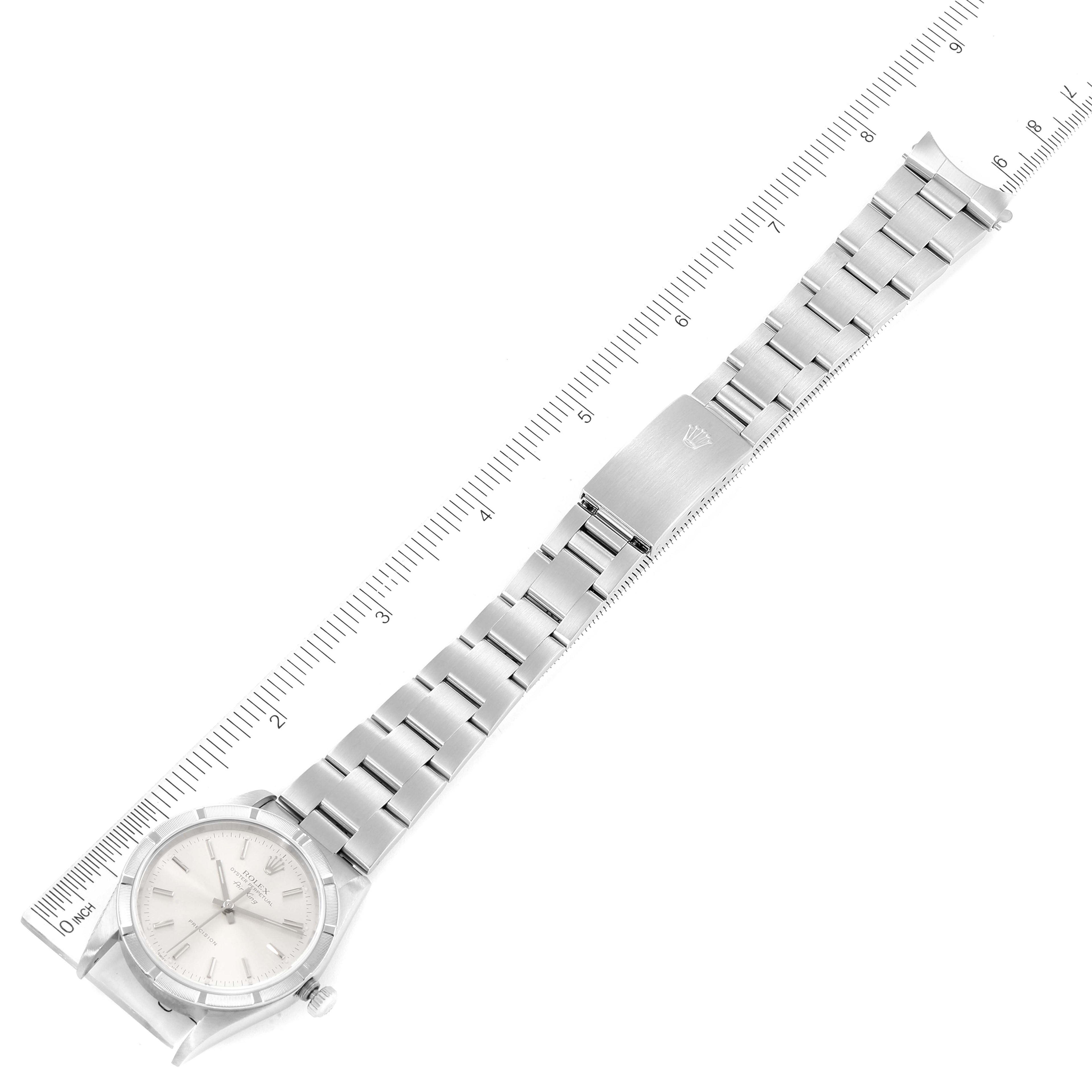 Rolex Air King Silver Dial 34mm Oyster Bracelet Steel Mens Watch 14010 Papers