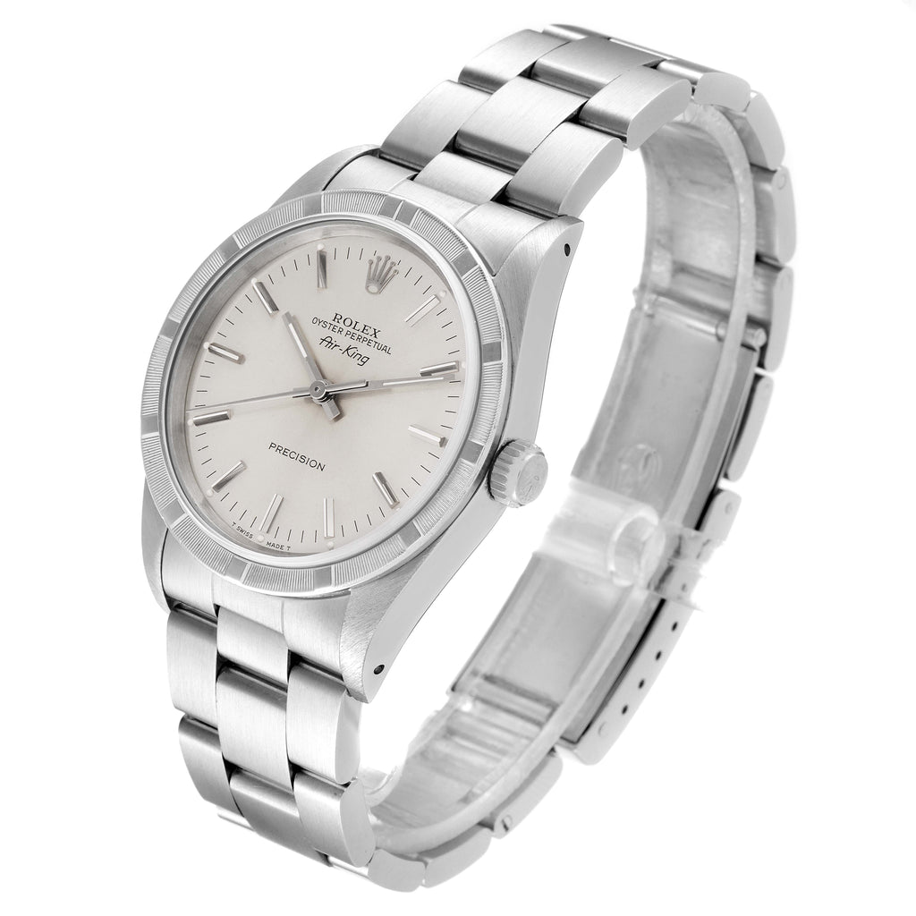 Rolex Air King Silver Dial 34mm Oyster Bracelet Steel Watch 14010