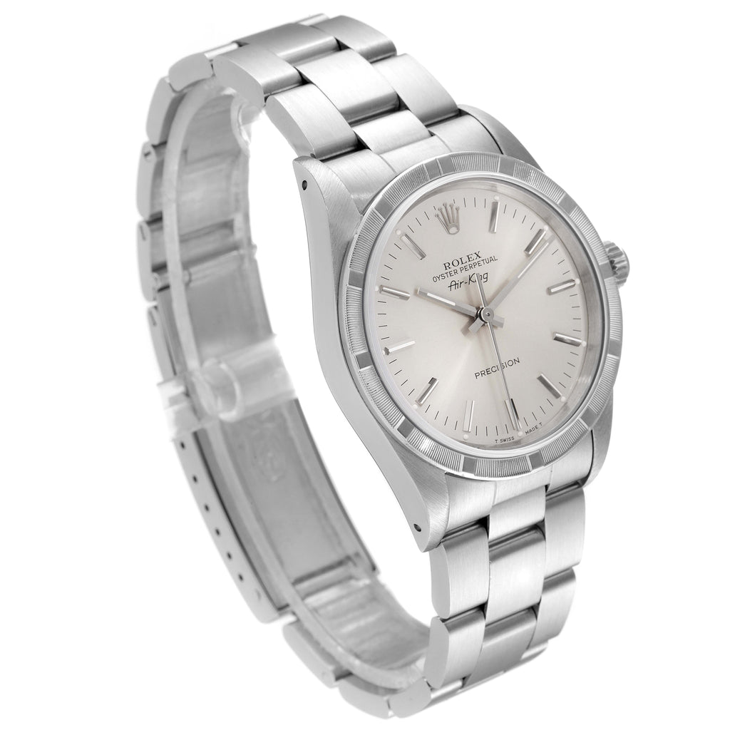Rolex Air King Silver Dial 34mm Oyster Bracelet Steel Watch 14010