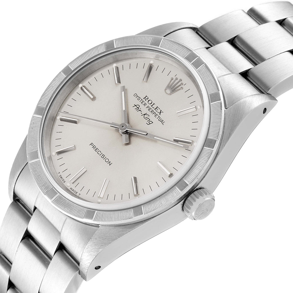 Rolex Air King Silver Dial 34mm Oyster Bracelet Steel Watch 14010