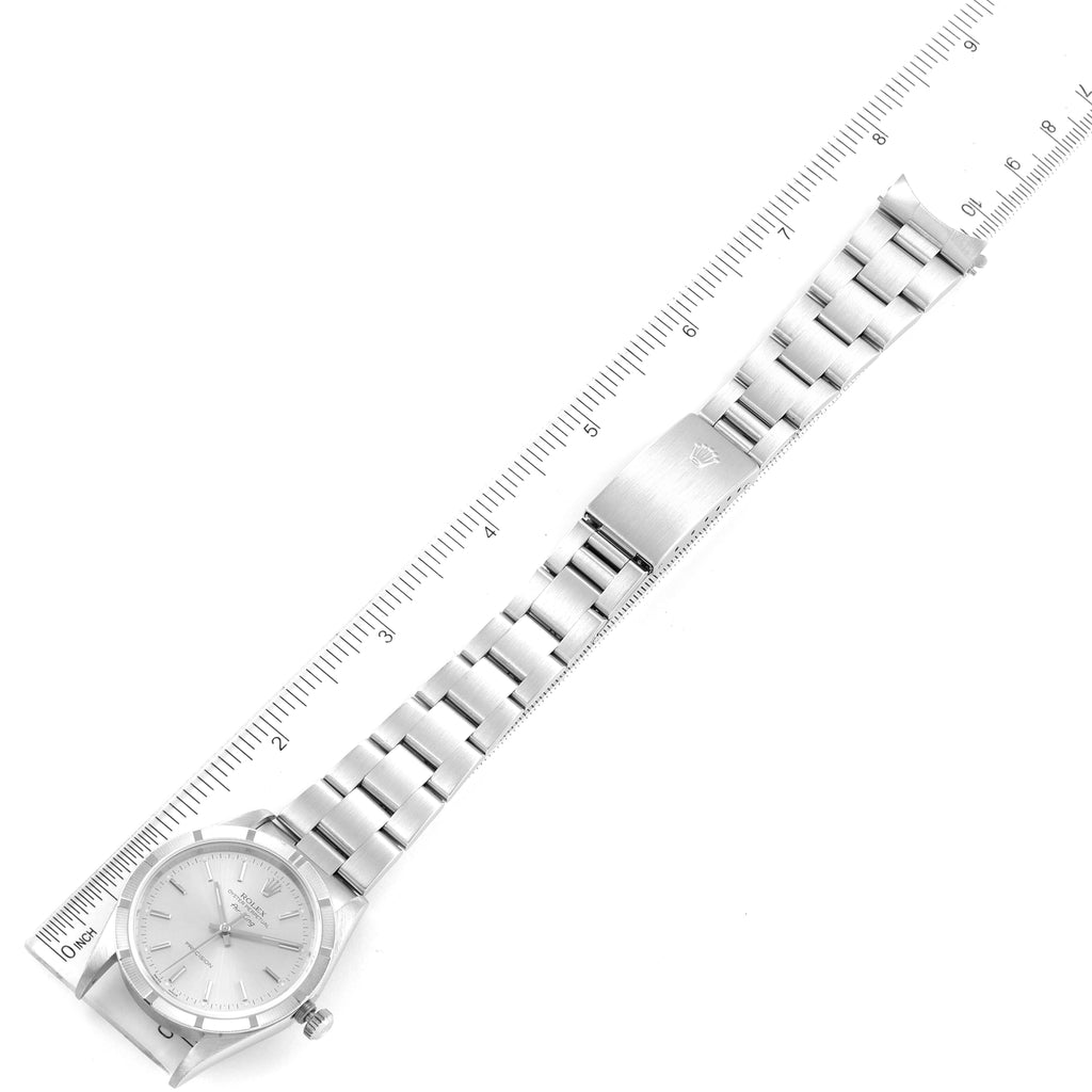 Rolex Air King Silver Dial 34mm Oyster Bracelet Steel Watch 14010 Box Papers