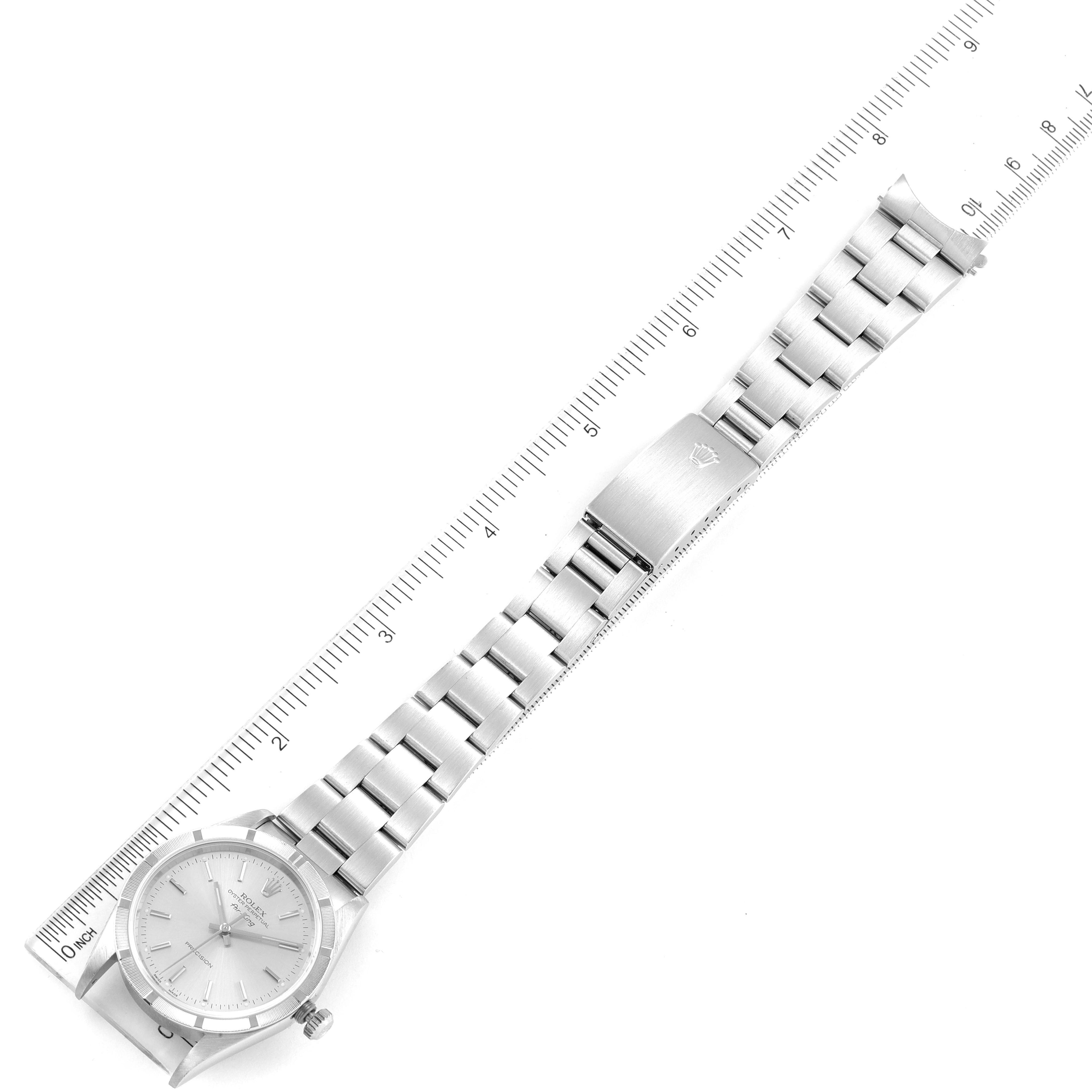 Rolex Air King Silver Dial 34mm Oyster Bracelet Steel Watch 14010 Box Papers