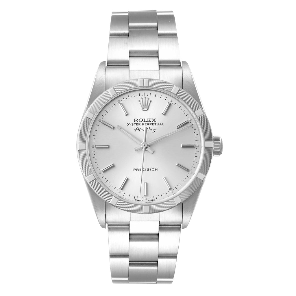 Rolex Air King Silver Dial 34mm Steel Mens Watch 14010