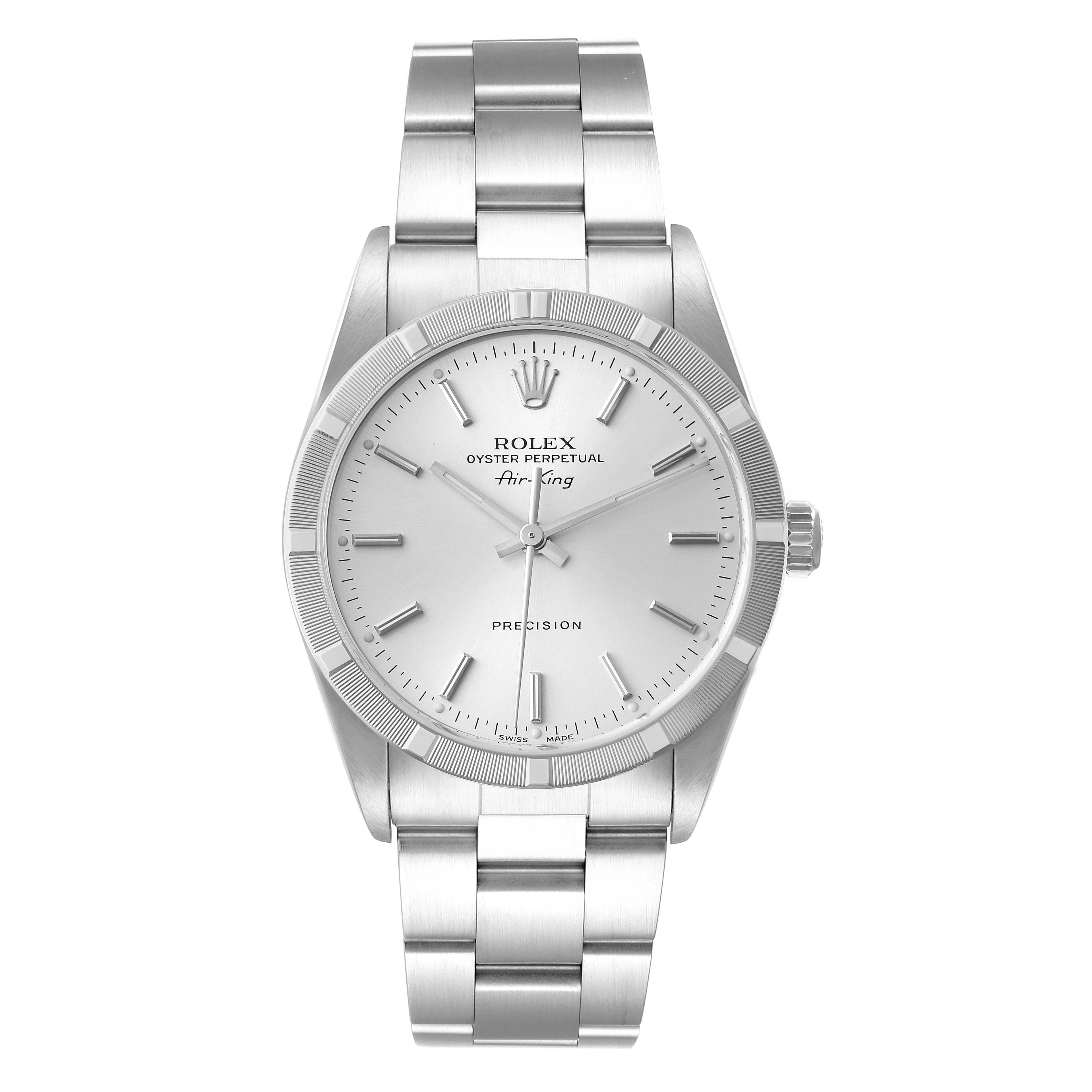 Rolex Air King Silver Dial 34mm Steel Mens Watch 14010
