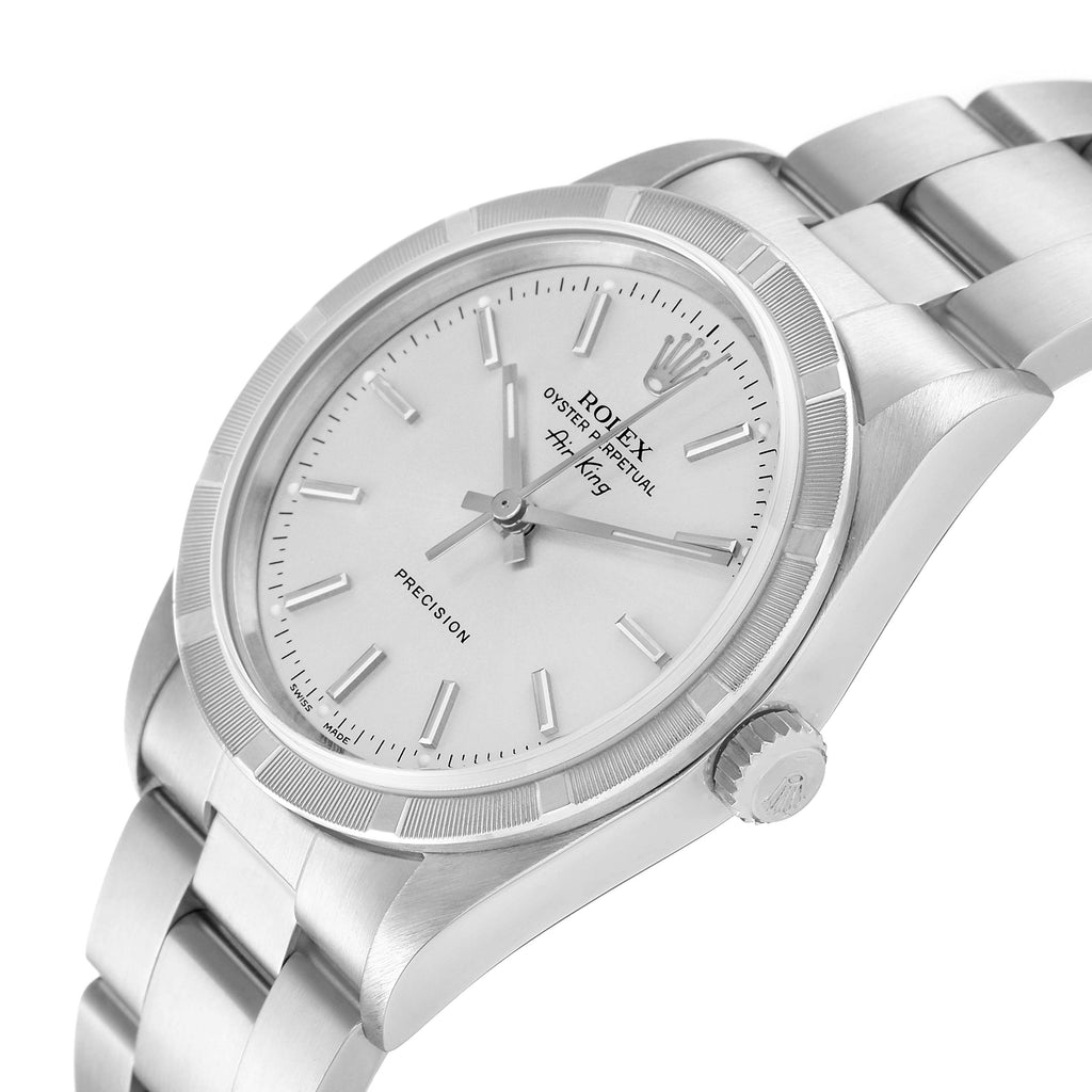 Rolex Air King Silver Dial 34mm Steel Mens Watch 14010