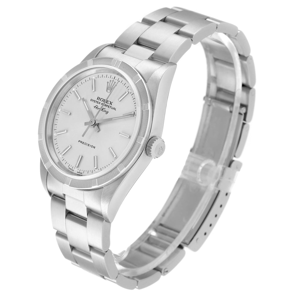 Rolex Air King Silver Dial 34mm Steel Mens Watch 14010