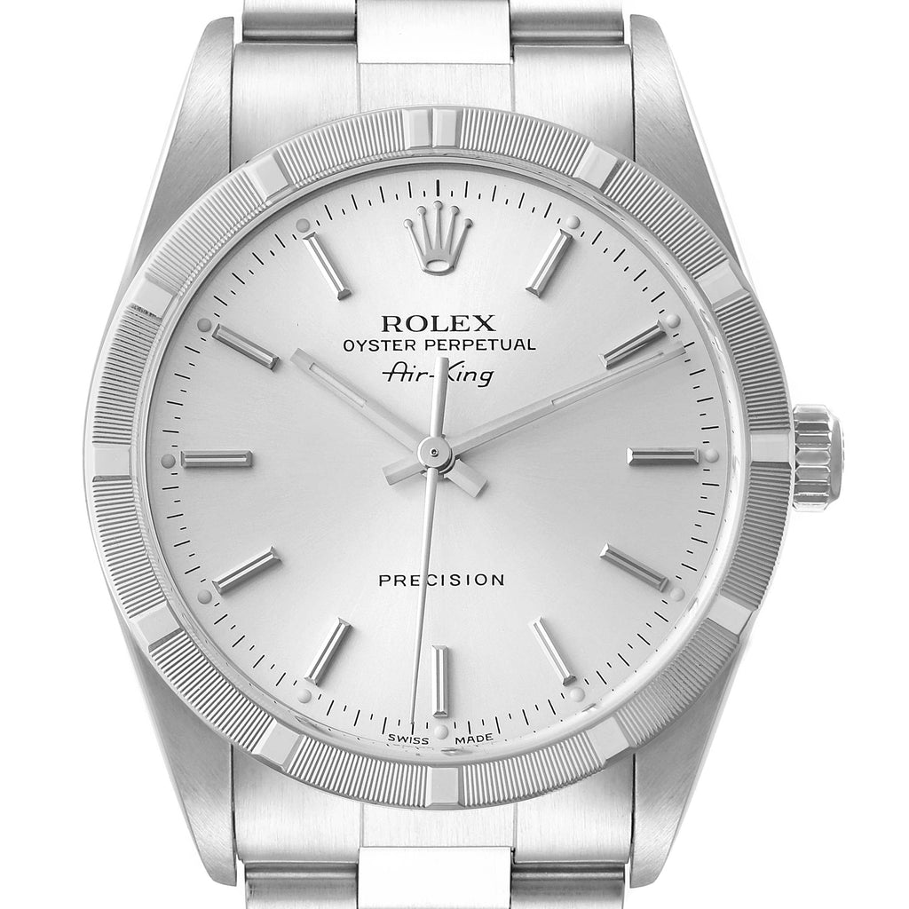 Rolex Air King Silver Dial 34mm Steel Mens Watch 14010