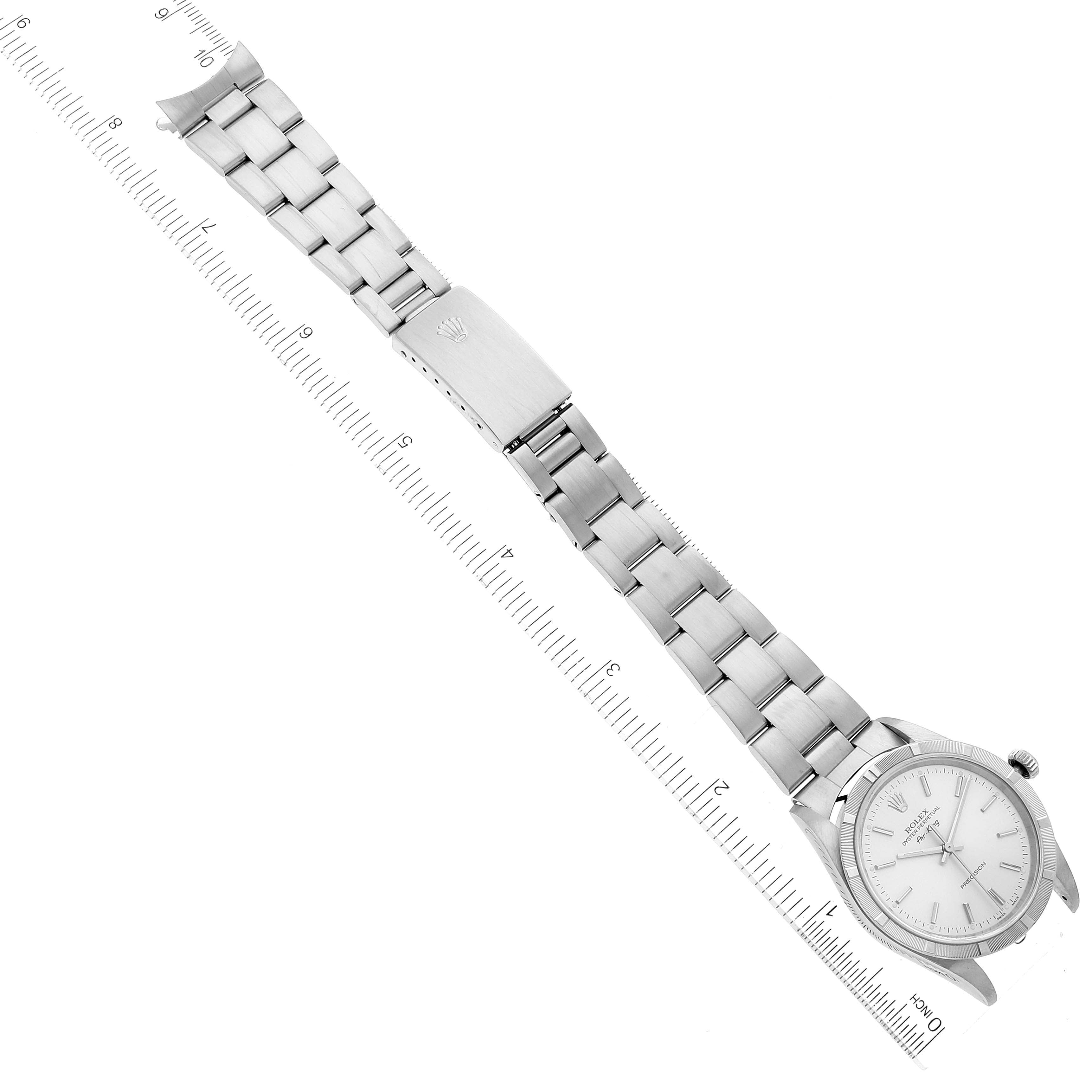 Rolex Air King Silver Dial 34mm Steel Mens Watch 14010 Papers