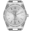 Rolex Air King Silver Dial Engine Turned Bezel Steel Mens Watch 14010