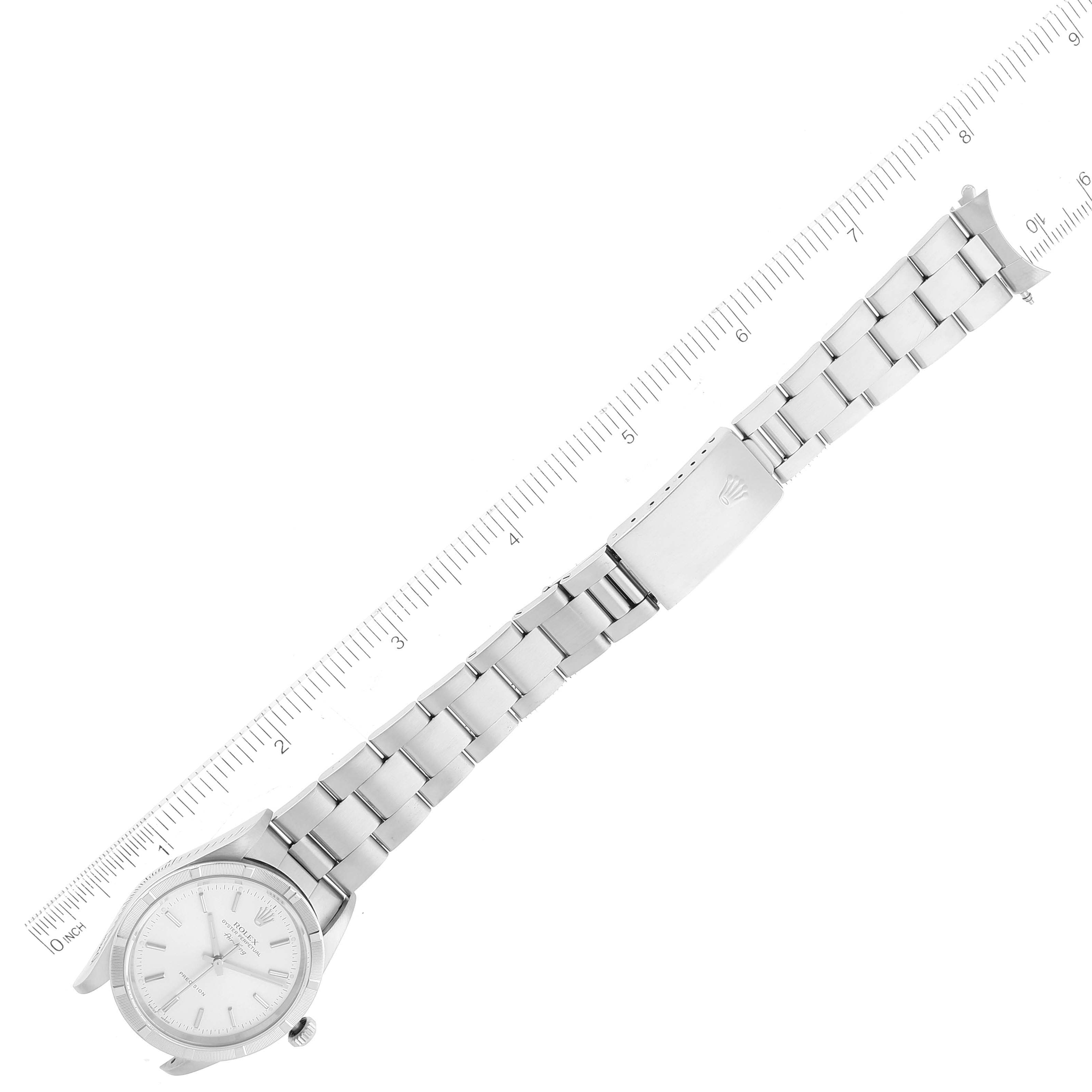 Rolex Air King Silver Dial Steel Mens Watch 14010 Box Papers