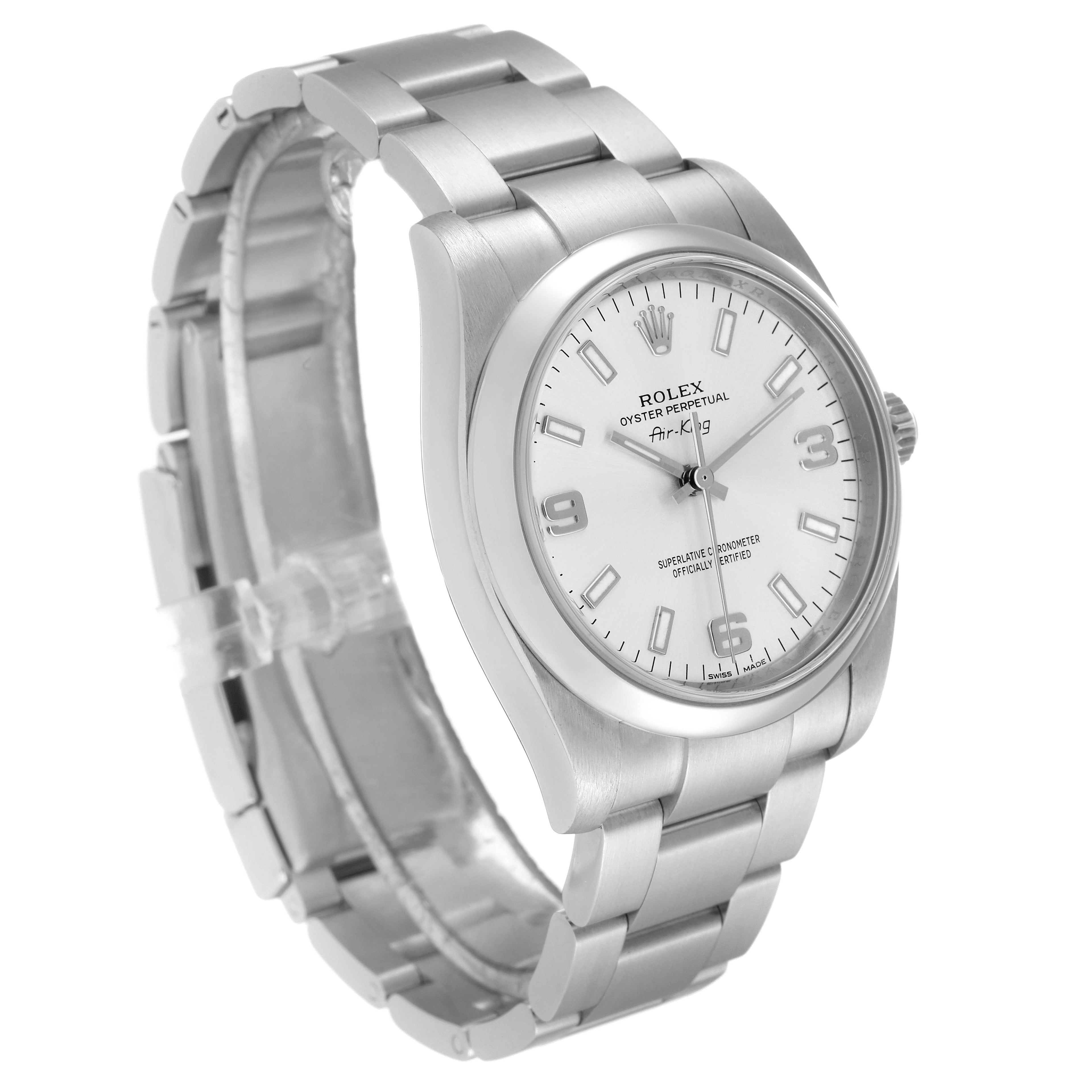 Rolex Air King Silver Dial Stainless Steel Mens Watch 114200