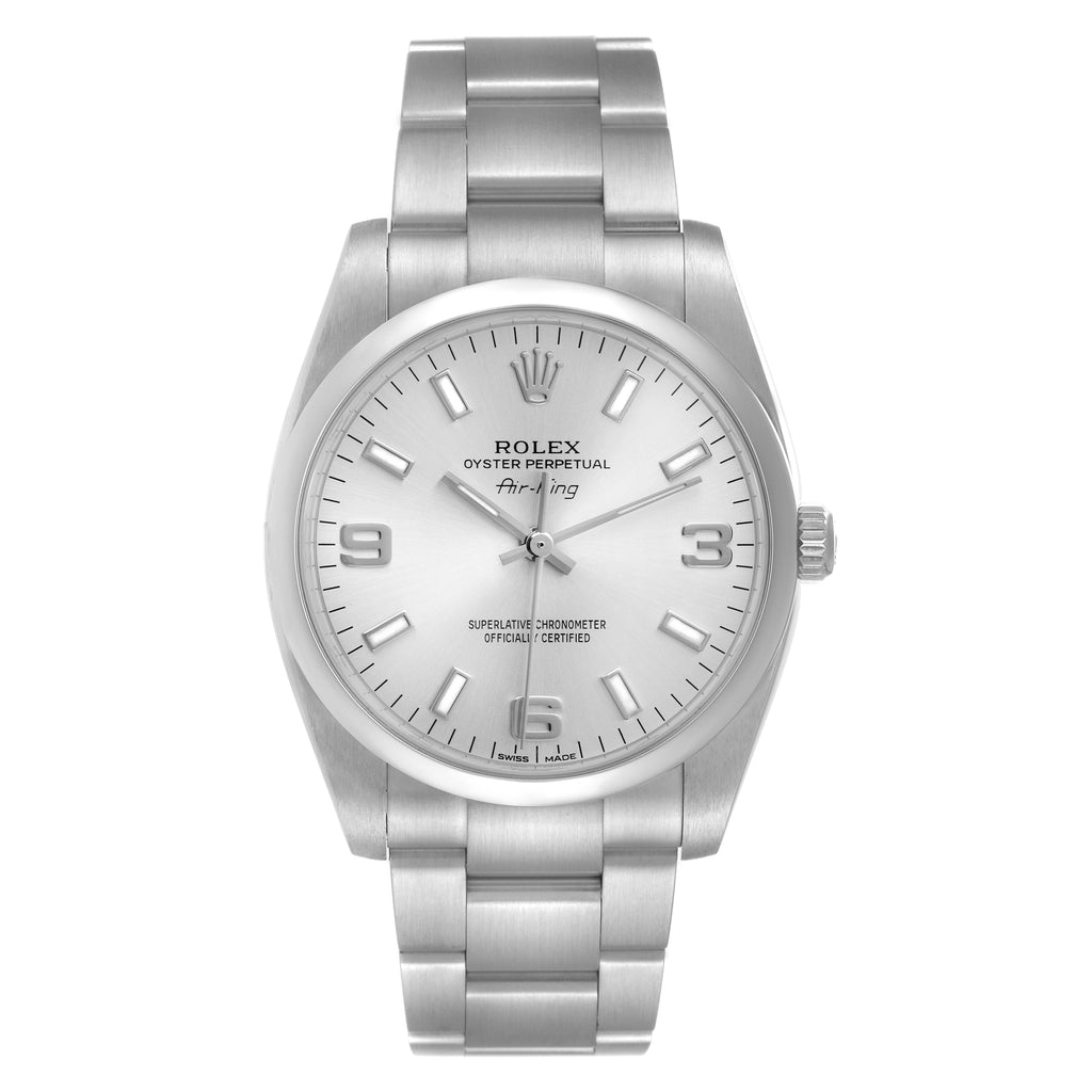 Rolex Air King Silver Dial Stainless Steel Mens Watch 114200