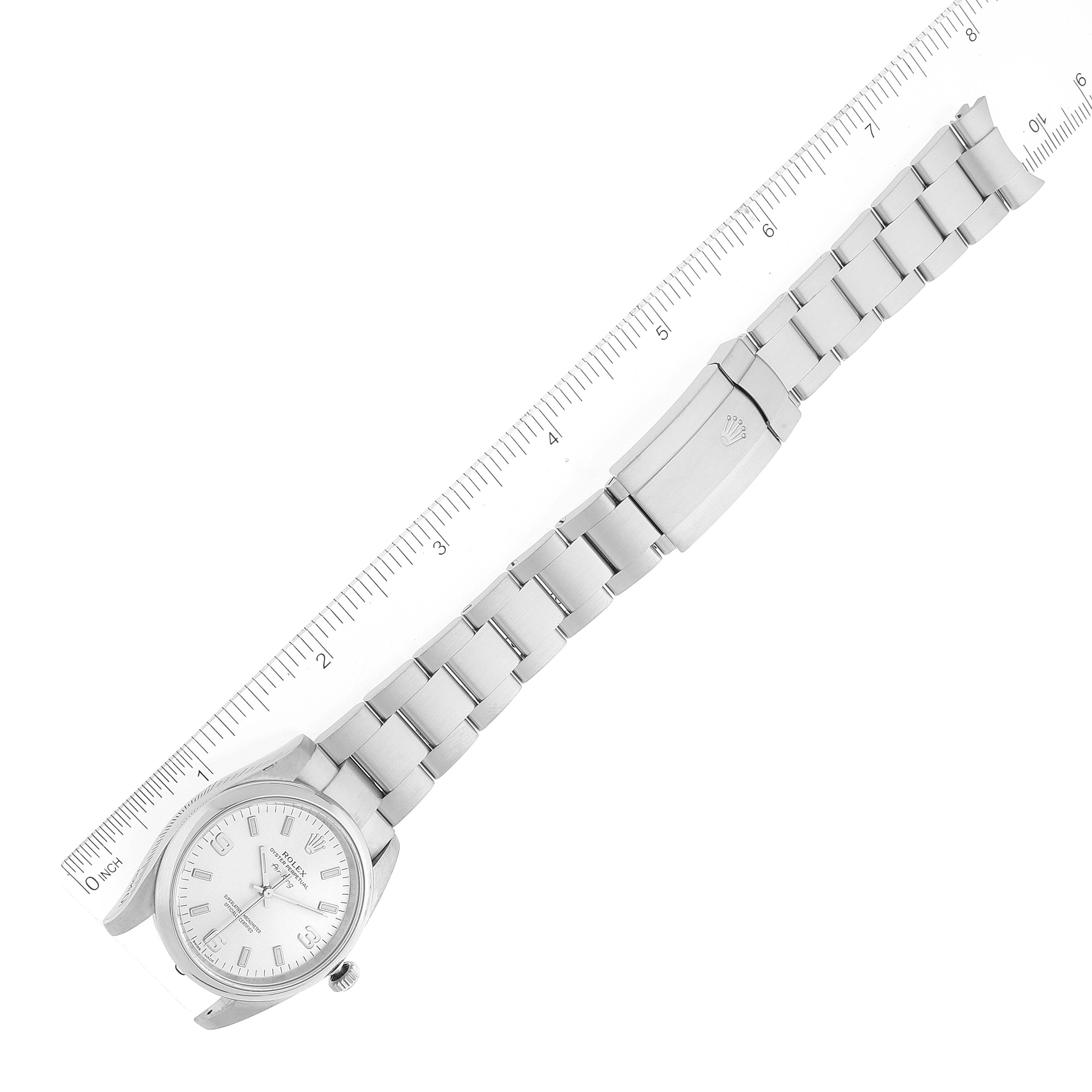 Rolex Air King Silver Dial Stainless Steel Mens Watch 114200