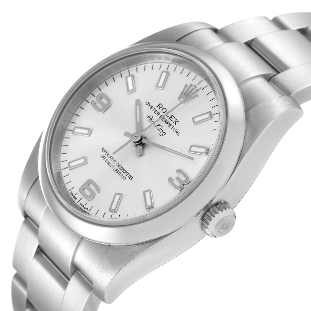 Rolex Air King Silver Dial Stainless Steel Mens Watch 114200