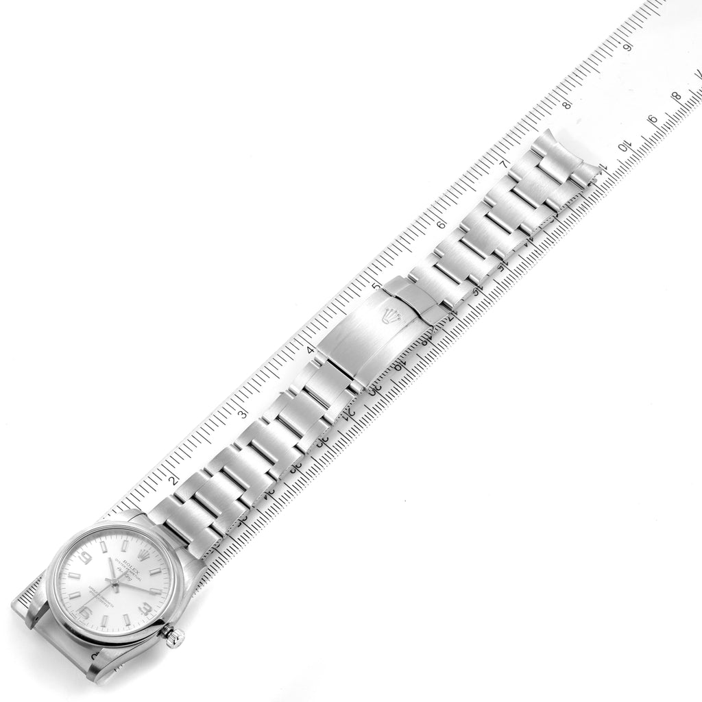 Rolex Air King Silver Dial Steel Mens Watch 114200 Box Card
