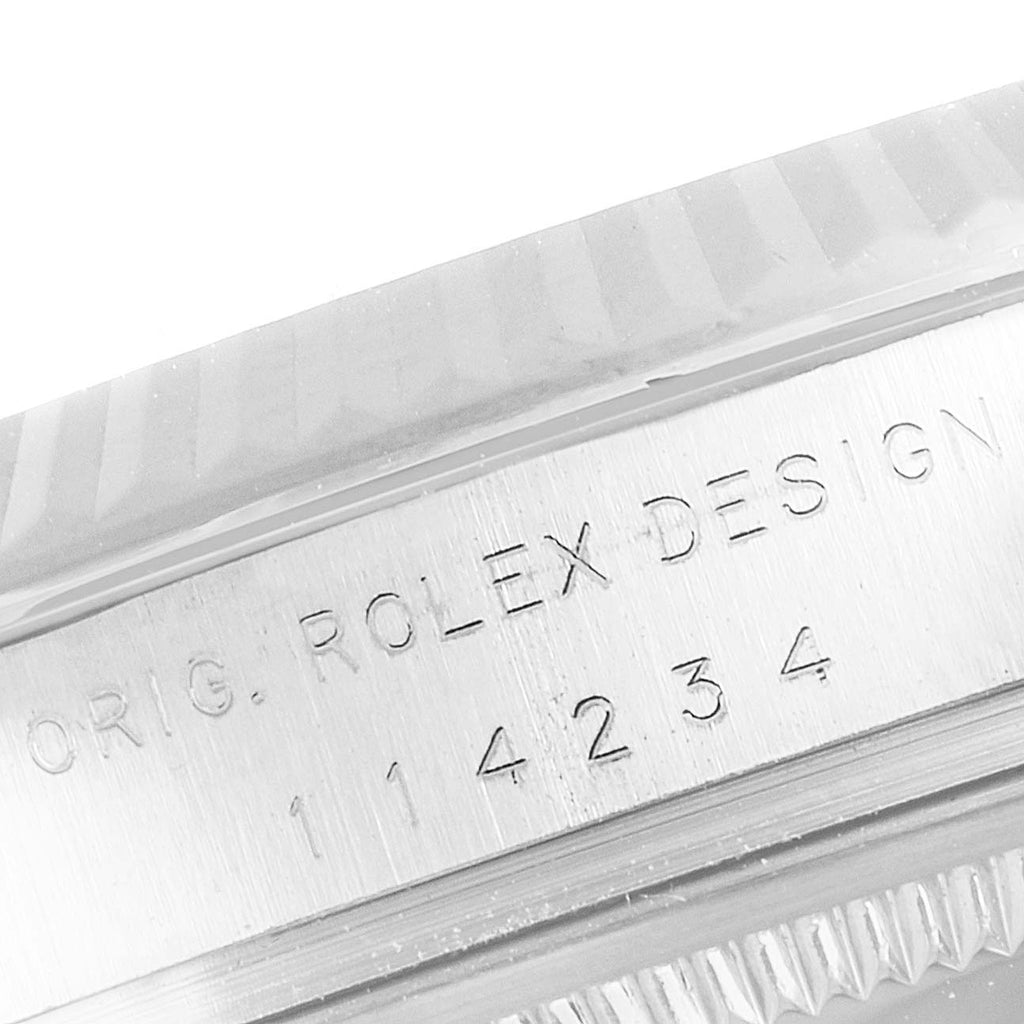 Rolex Air King Steel White Gold White Dial Diamond Watch 114234 Box Card