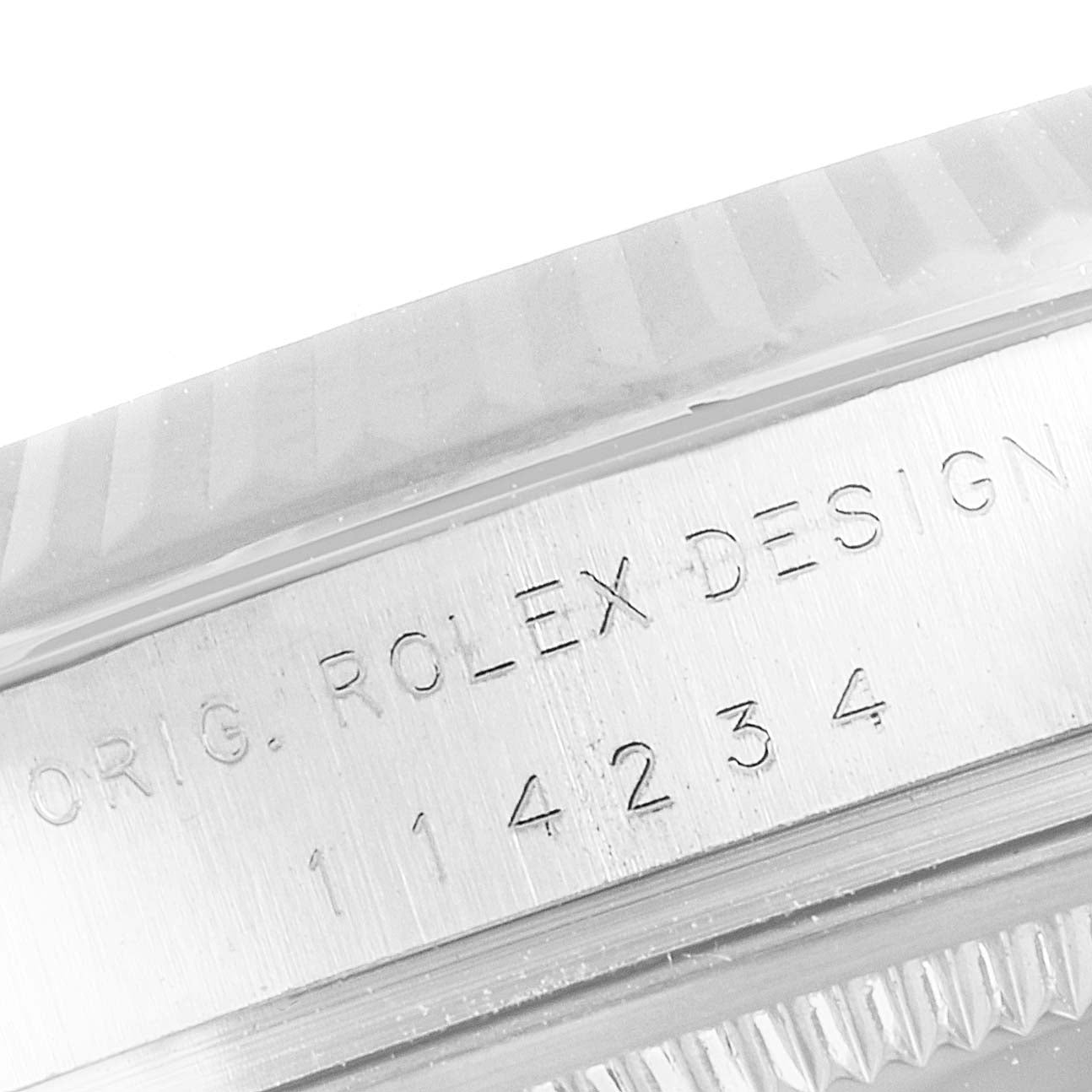 Rolex Air King Steel White Gold White Dial Diamond Watch 114234 Box Card