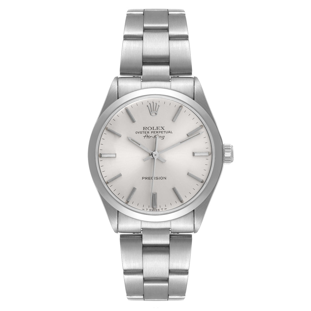 Rolex Air King Vintage Stainless Steel Silver Dial Mens Watch 5500