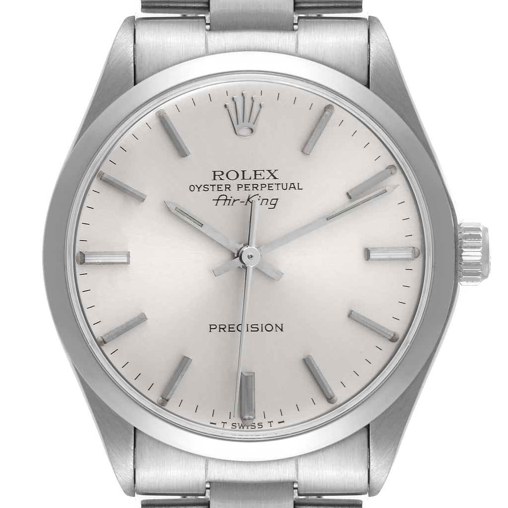 Rolex Air King Vintage Stainless Steel Silver Dial Mens Watch 5500
