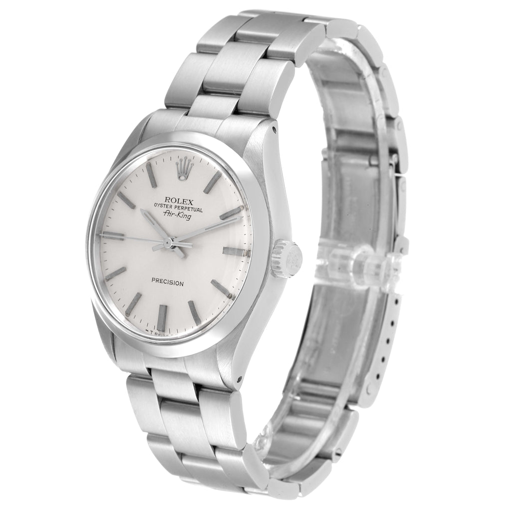 Rolex Air King Vintage Stainless Steel Silver Dial Mens Watch 5500