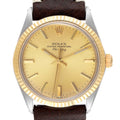 Rolex Air King Vintage Steel Yellow Gold Champagne Dial Mens Watch 5500