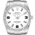 Rolex Air King White Arabic Dial Steel Mens Watch 114210 Box Card