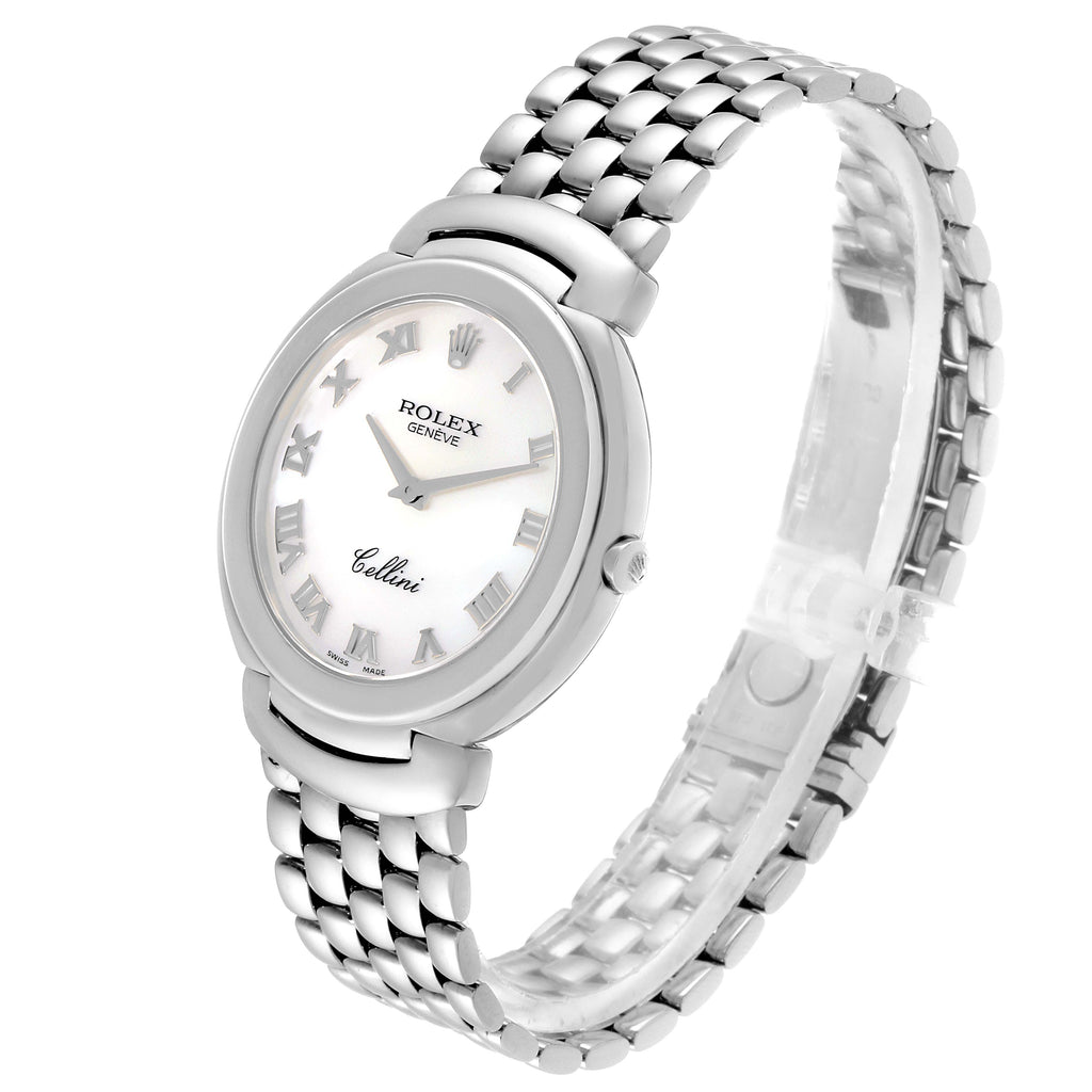 Rolex Cellini 18K White Gold Mother of Pearl Dial Mens Watch 6623